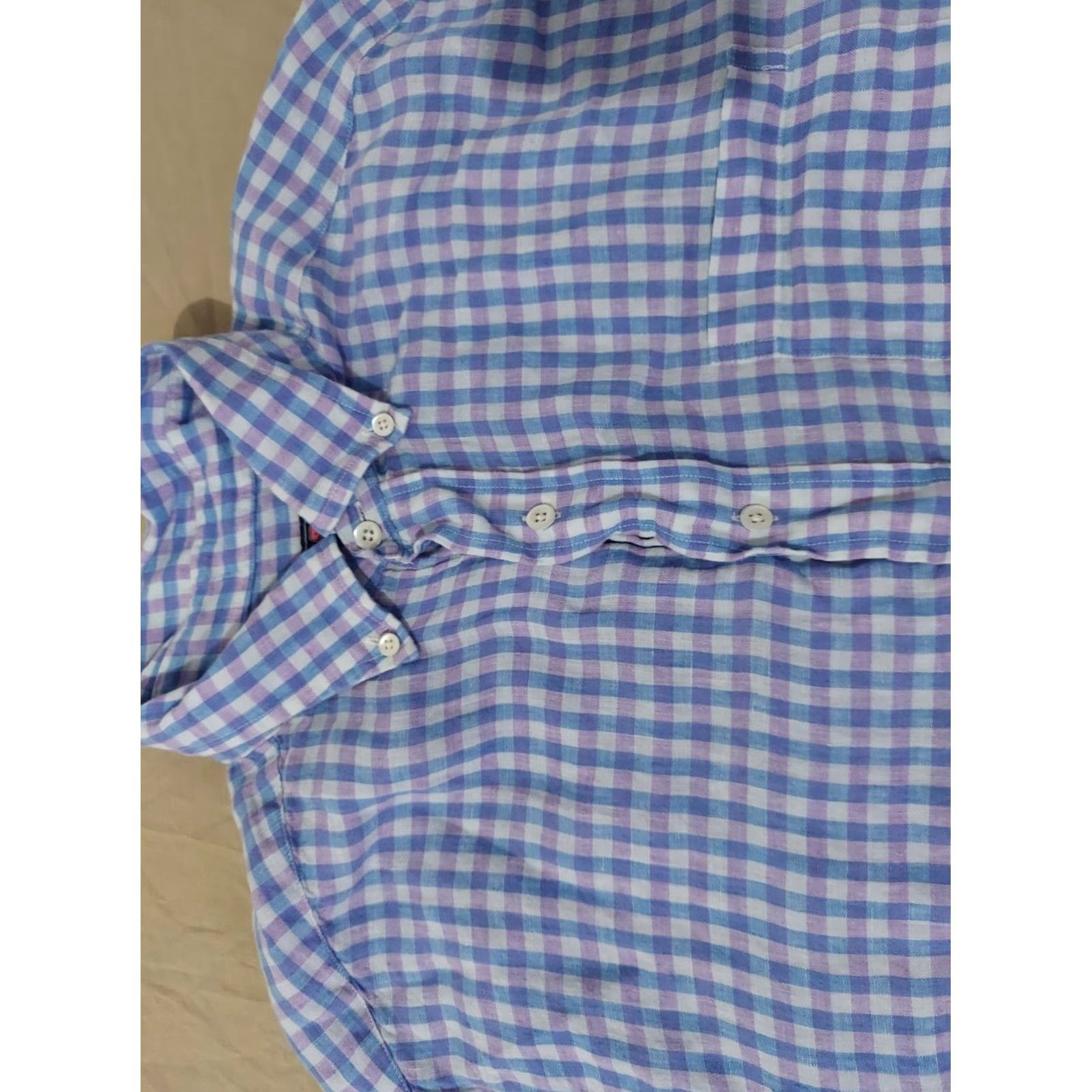 Vineyard Vines VINTAGE? (no) Linen Button-Up Shirt Men L Blue Vineyard Vines Long Sleeve Regular Size L Blue Linen Button-Up Shirt Mens Womens? Size 42R - 2 Thumbnail