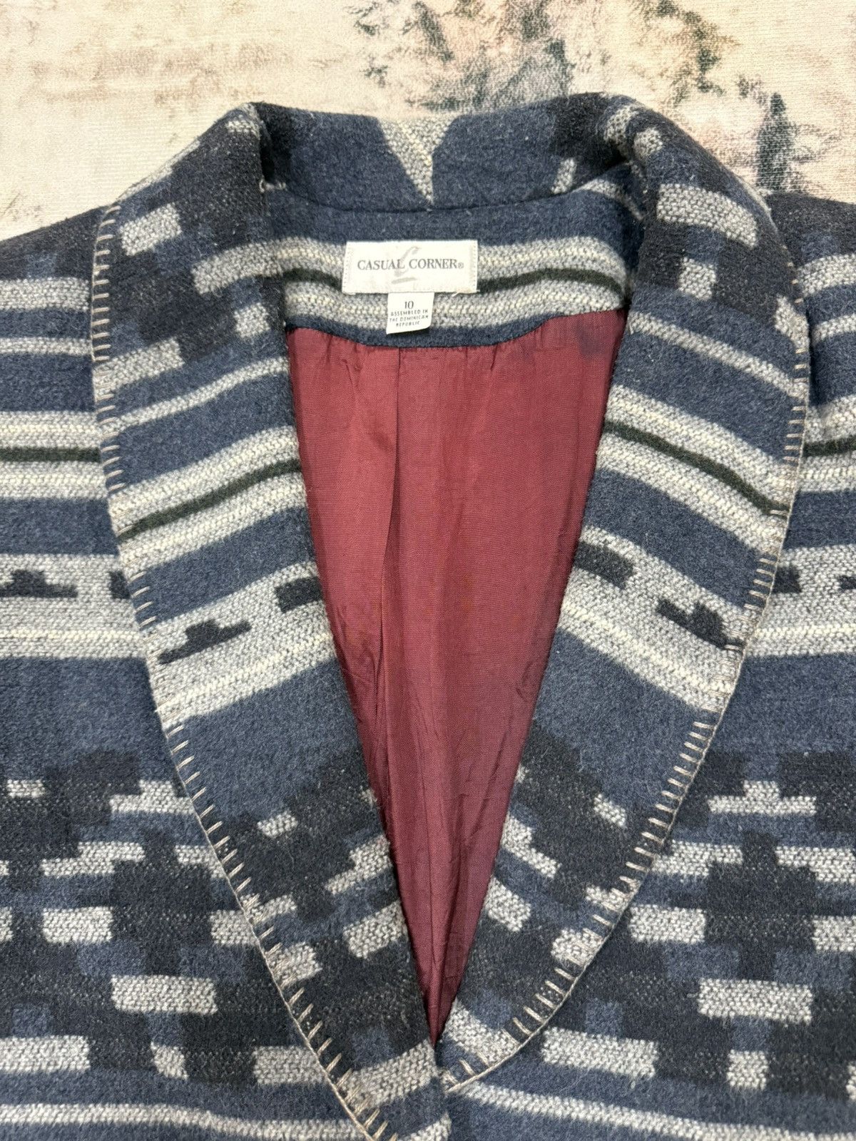 Native × Vintage Vintage 90s Casual Corner Southwestern wool blend lined coat Size US M / EU 48-50 / 2 - 4 Thumbnail