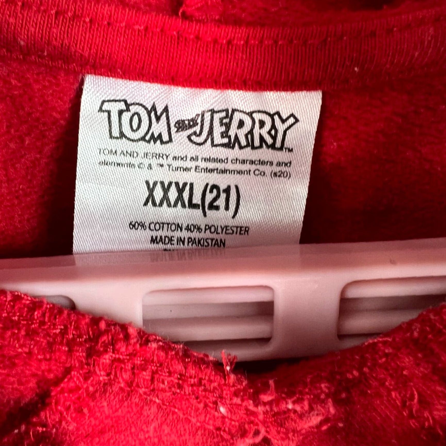 Vintage Tom & Jerry Hoodie Adult 3XL Red Graphic Print Hooded Pullover Cartoon TV & Movie Characters Womens Size XXL / US 16-18 / IT 52-54 - 3 Thumbnail