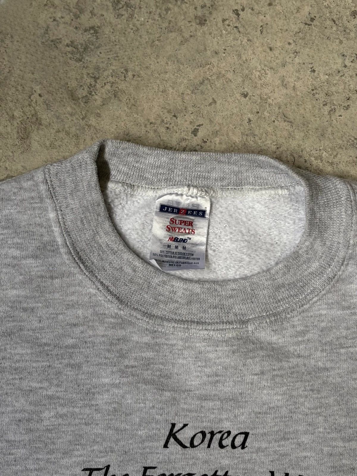 Jerzees Vintage Jerzees Korea “The Forgotten War” Gray Crewneck Size US M / EU 48-50 / 2 - 6 Thumbnail