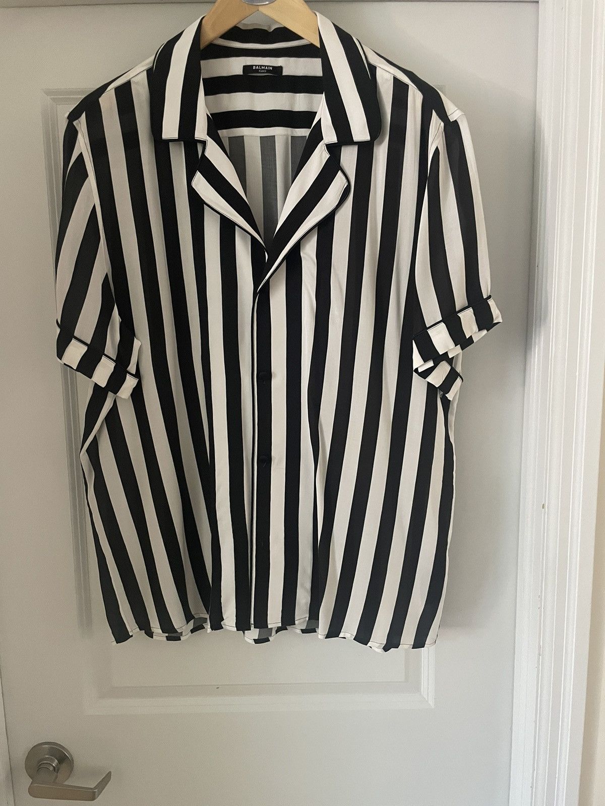 Balmain Striped short sleeve button shirt Size US XXL / EU 58 / 5 - 1 Thumbnail