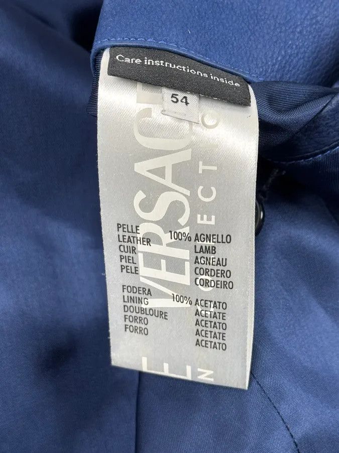 Versace 2000s Versace Navy Biker Leather Jacket Size US M / EU 48-50 / 2 - 15 Thumbnail