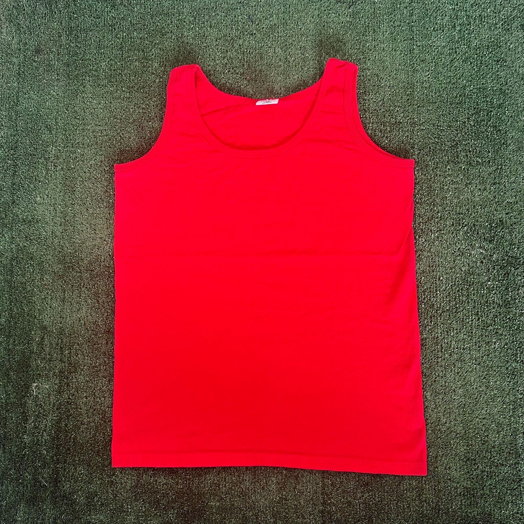 Vintage Vintage 90s Red Tank Top Blank Plain Summer Beach Size US M / EU 48-50 / 2 - 1 Thumbnail