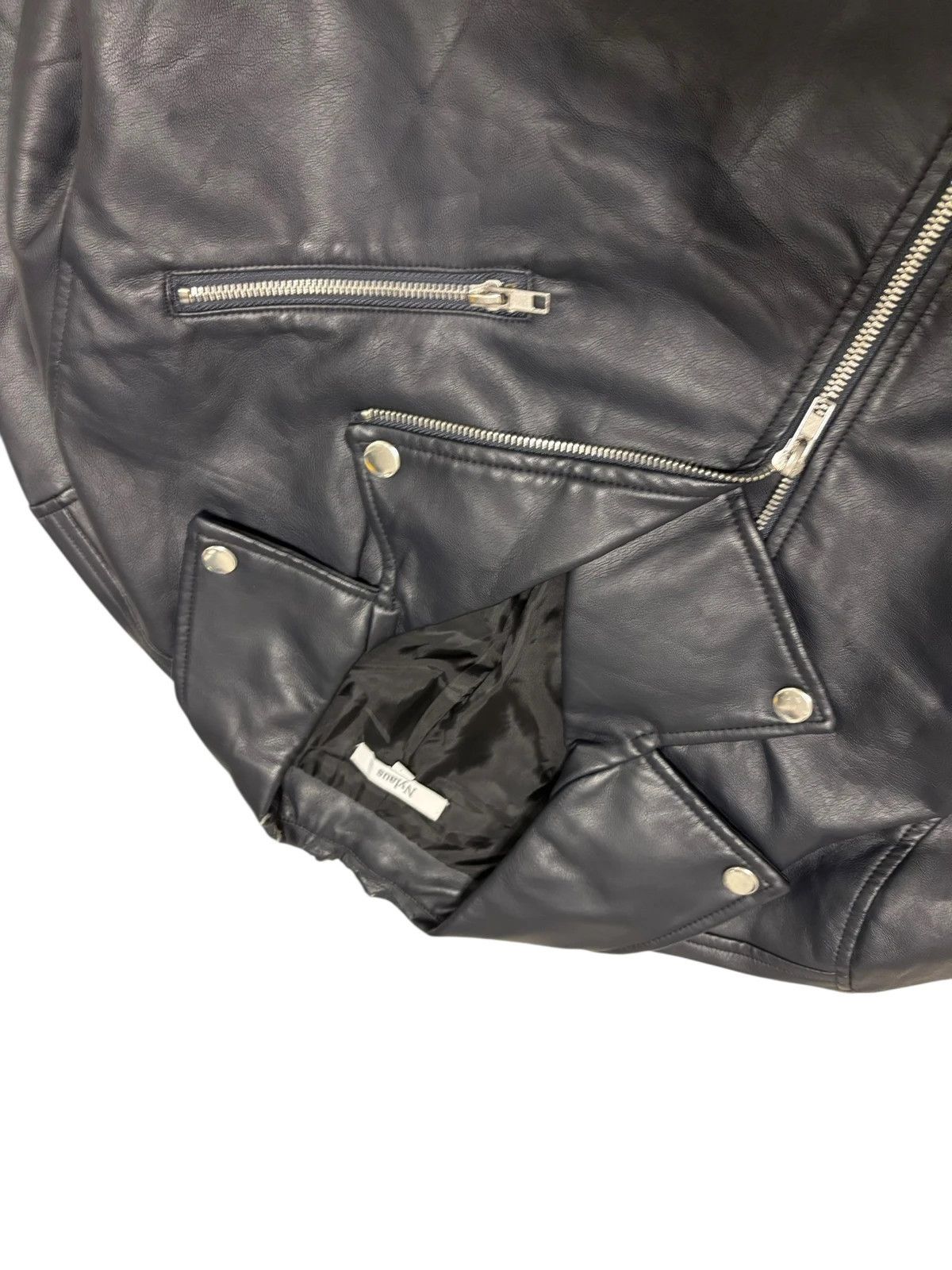 Other Japanese Brand navy faux leather jacket Size US S / EU 44-46 / 1 - 2 Thumbnail
