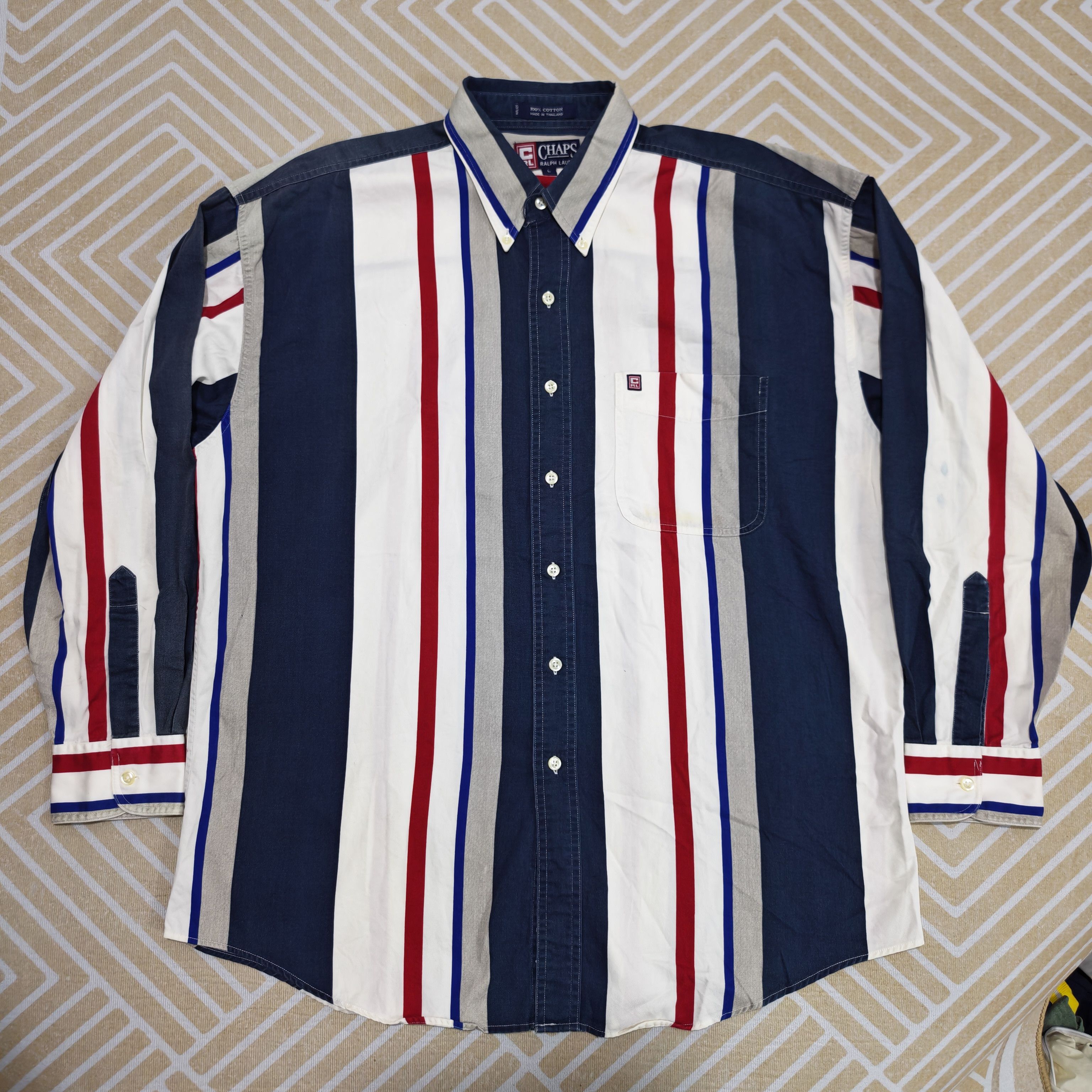 Chaps Ralph Lauren Chaps Ralph Lauren Vintage 90's Striped Buttons Down Shirt Size US L / EU 52-54 / 3 - 3 Thumbnail