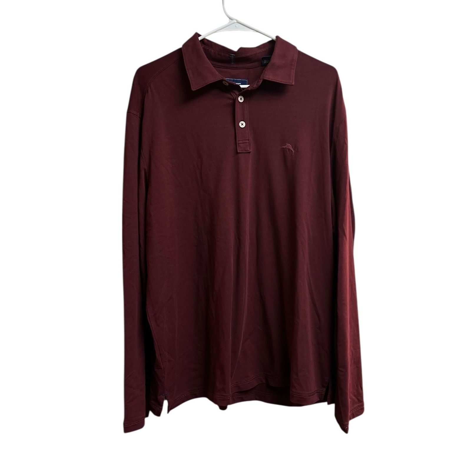 Tommy Bahama Tommy Bahama Long Sleeve Polo Shirt Burgundy Men's Large Size US L / EU 52-54 / 3 - 2 Thumbnail