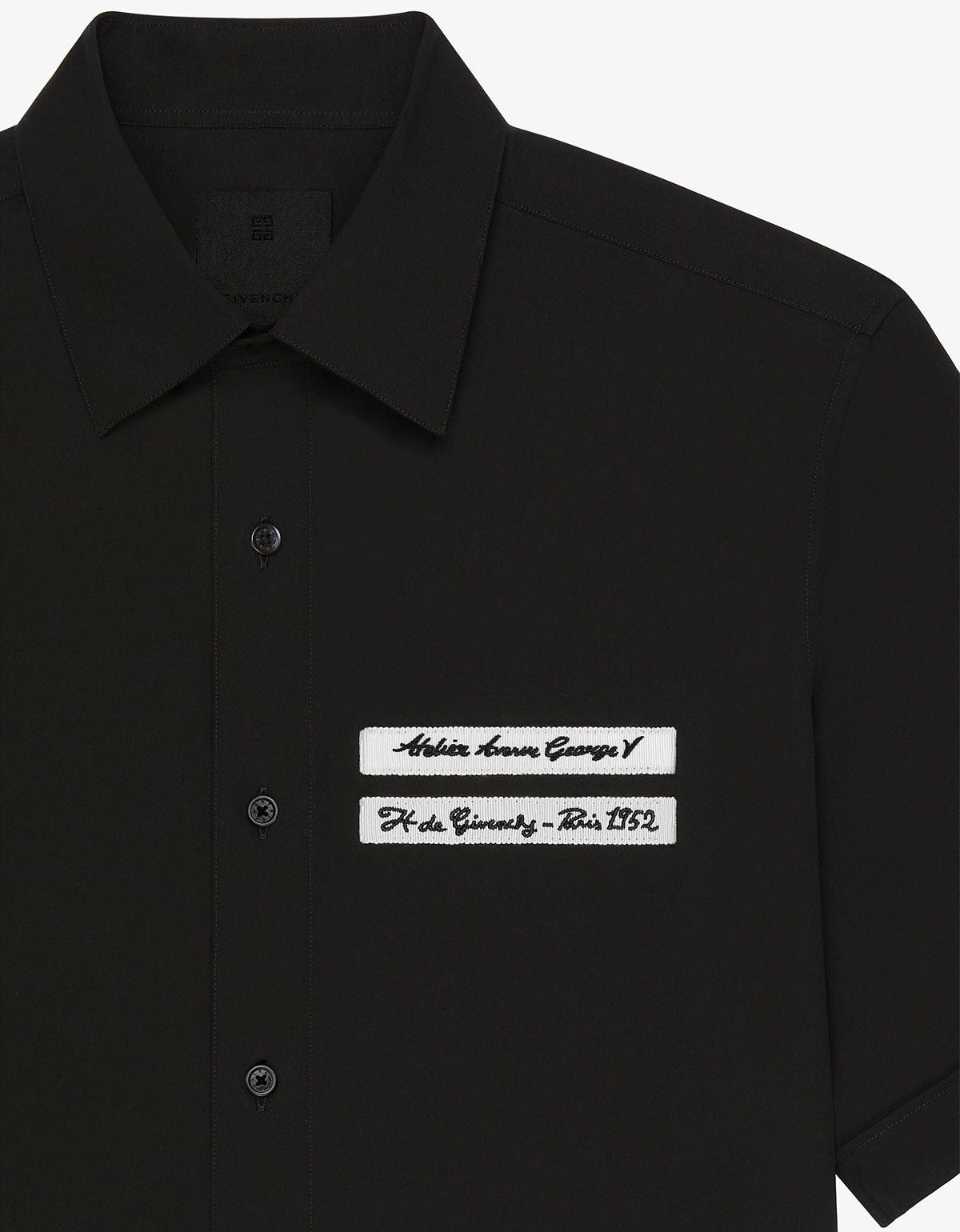 Givenchy Givenchy Black Gros Grain Short Sleeve Shirt SIZE 41 Size US L / EU 52-54 / 3 - 5 Thumbnail
