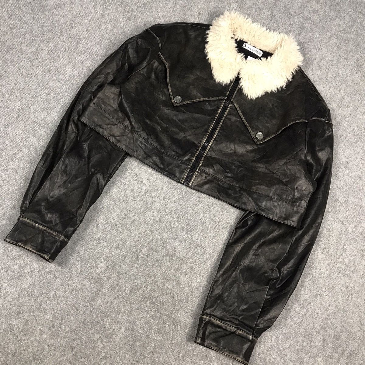 14th Addiction Mamc punk japan Ifsixwasnine style Leather cropped jacket Size US L / EU 52-54 / 3 - 3 Thumbnail