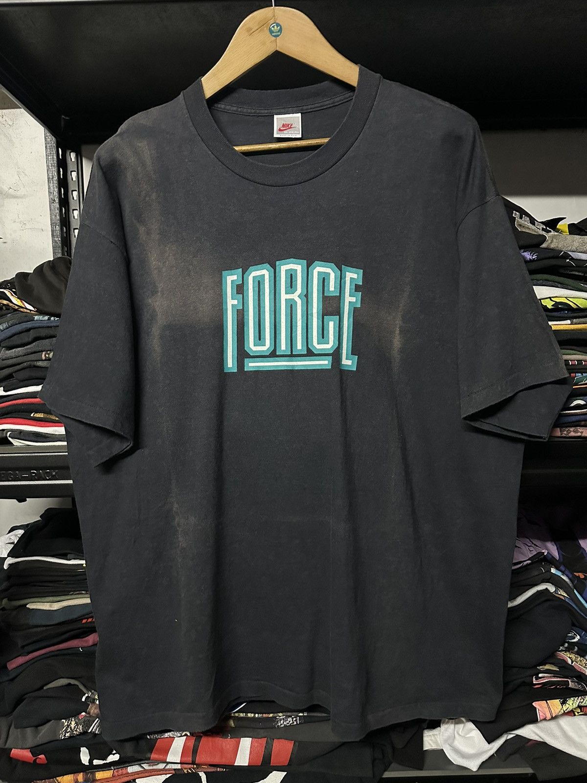 Nike × Vintage Thrashed Vintage 90s Nike Air Force Sun Faded Single Stitch Size US XL / EU 56 / 4 - 1 Thumbnail