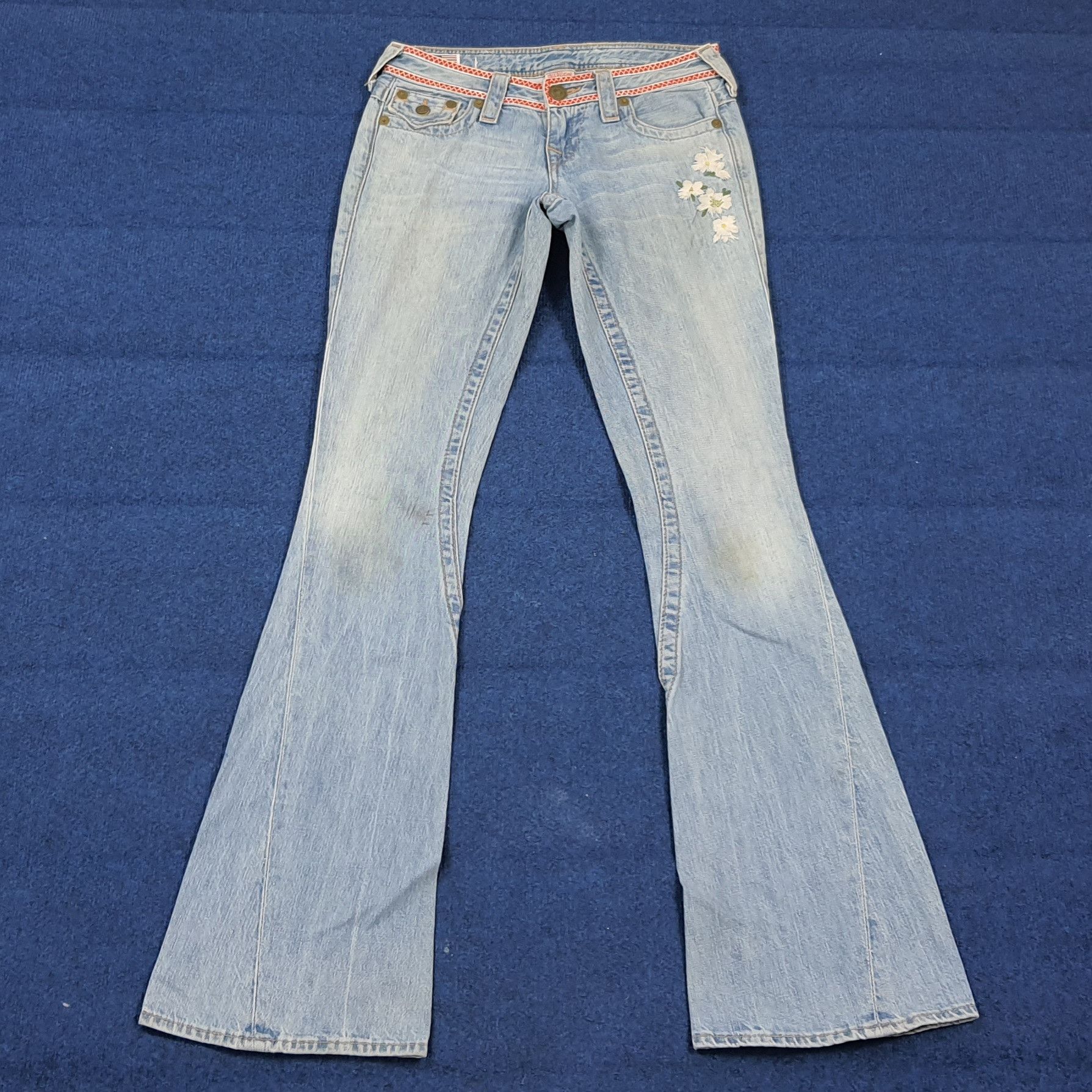True Religion Vintage True Religion JOEY Floral Flare Jeans C297N7 Size 28" / US 6 / IT 42 - 1 Thumbnail