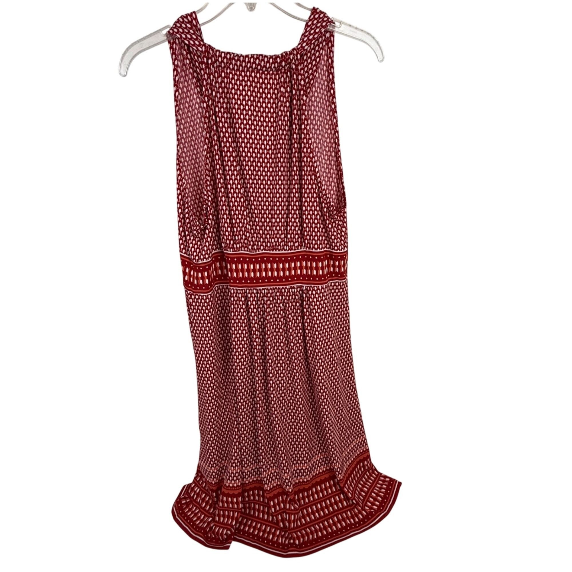 Other Max Studio Women's Sleeveless Summer Dress Red V-Neck Geomet Size M / US 6-8 / IT 42-44 - 3 Thumbnail