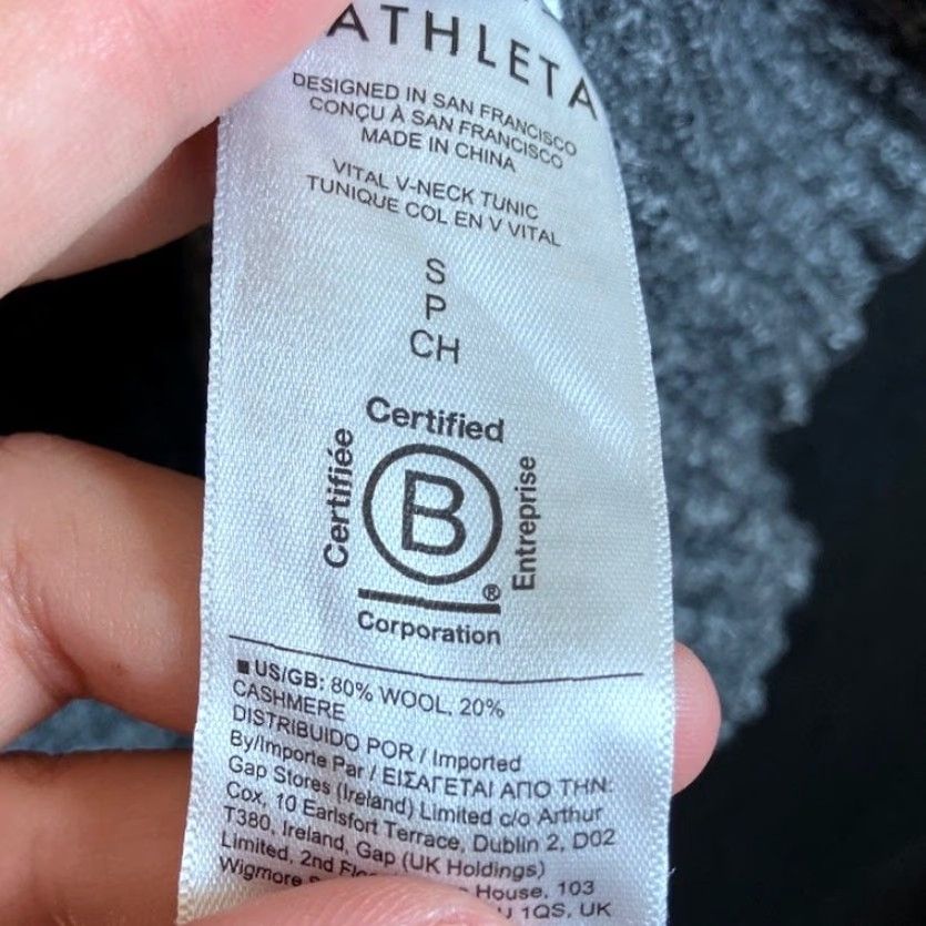Athleta Athleta Womens Sweater Charcoal Vital V Neck Tunic Pullover Wool Cashmere S Size S / US 4 / IT 40 - 7 Thumbnail