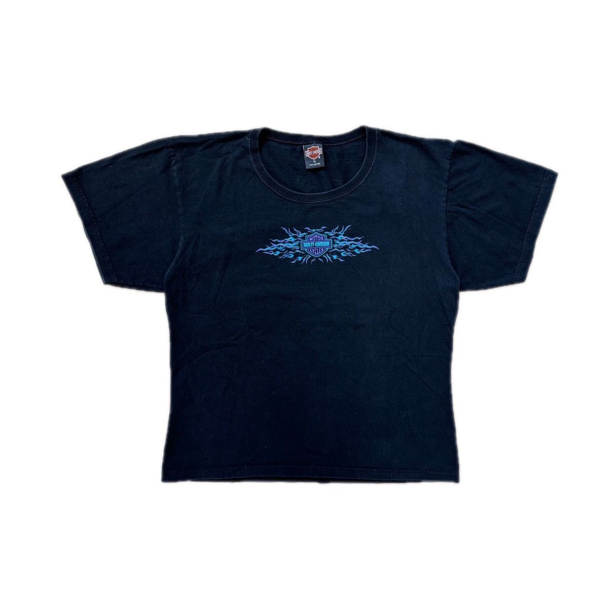 Harley Davidson × Vintage Y2K Harley-Davidson Blue Fire Logo Tee Size XL / US 12-14 / IT 48-50 - 1 Thumbnail