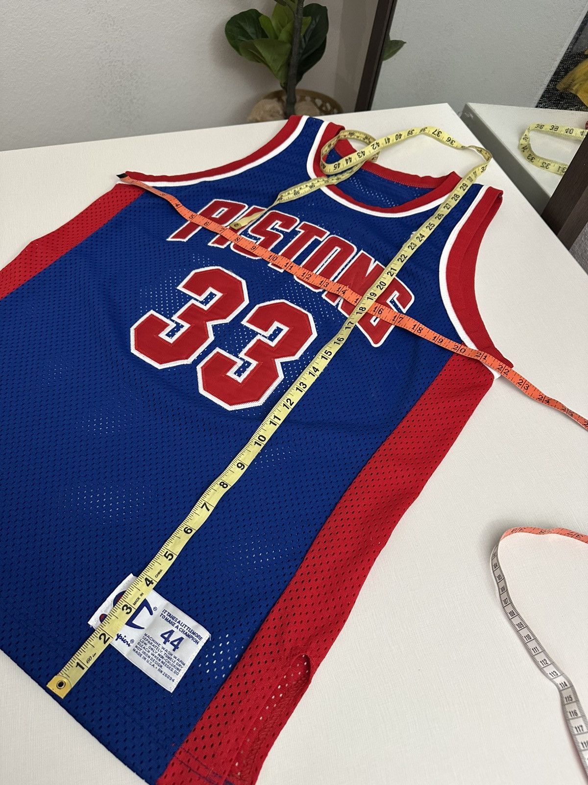 Champion × NBA × Vintage Vintage Detroit Pistons Grant Hill Authentic Champion Jersey Size US L / EU 52-54 / 3 - 13 Thumbnail