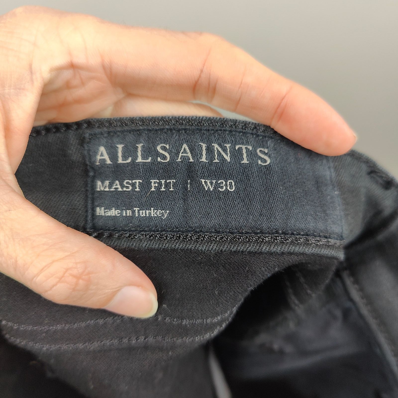 Other AllSaints Mast Fit Jeans Mens 31 Black Cotton Chinos Size US 31 - 7 Thumbnail