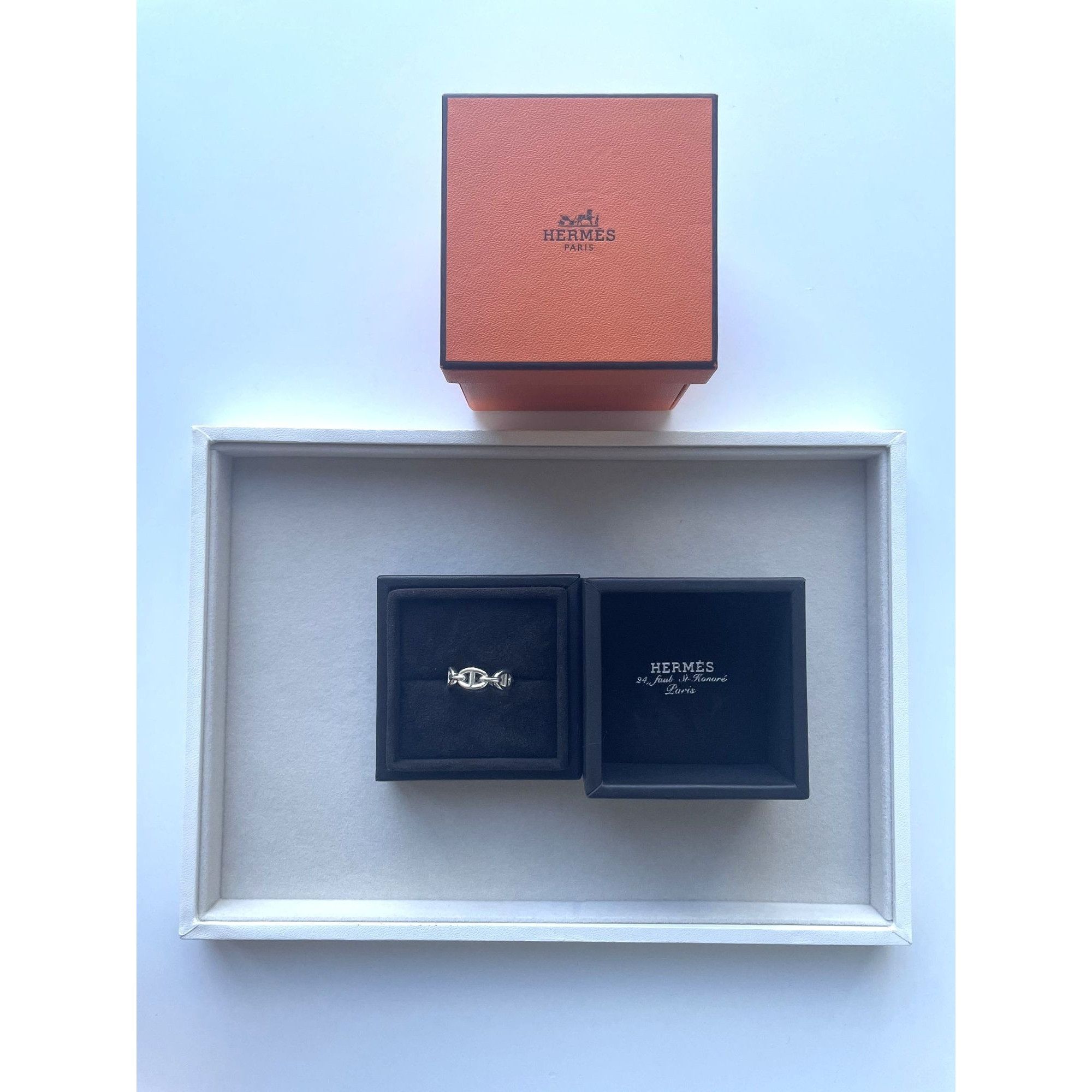 Hermes Hermès Sterling Silver Chaîne DAncre Ring With Box Size ONE SIZE - 5 Thumbnail