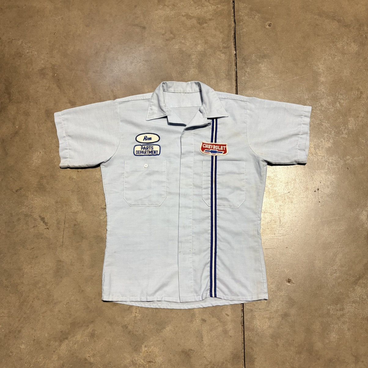 Chevrolet Vintage Chevrolet Mechanic Work Shirt Button Up Patch 80s Size US M / EU 48-50 / 2 - 1 Thumbnail