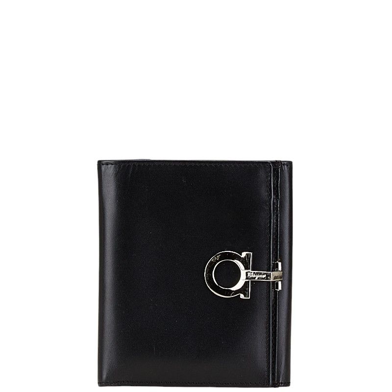 Salvatore Ferragamo Salvatore Ferragamo Salvatore Ferragamo Gancini Leather Compact Wallet Leather Short Wallet 221203 in Very Good Condition Size ONE SIZE - 1 Thumbnail