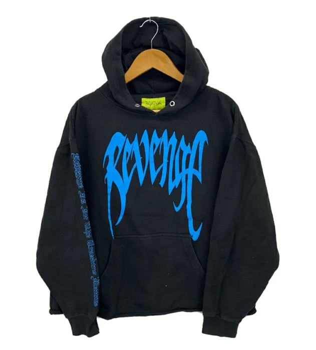 REVENGE EXCLUSIVE HOODIE BLACK BLUE Lパーカー - パーカー