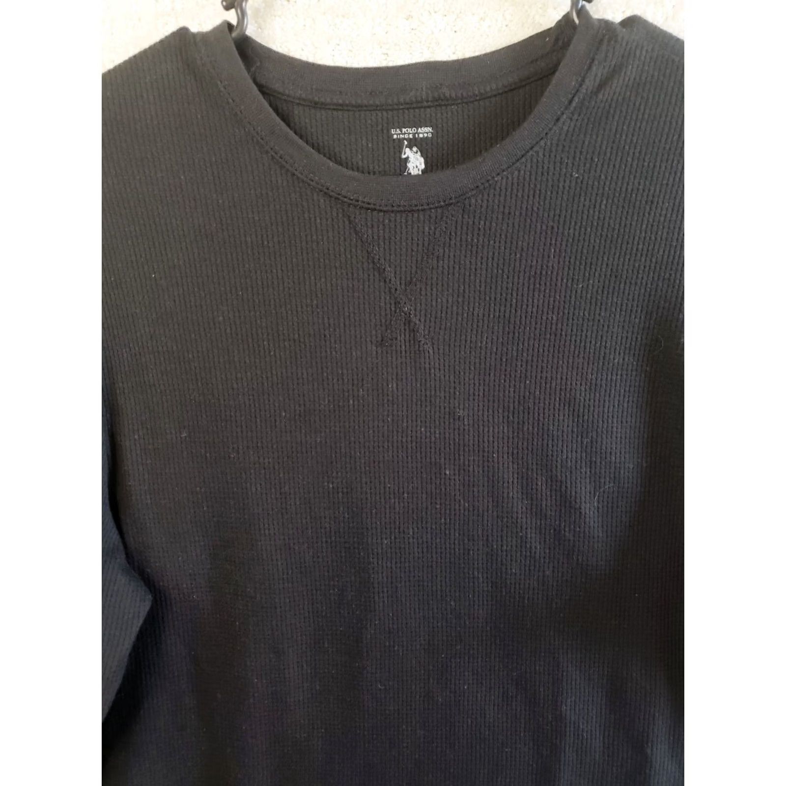 Vintage U.S. Polo Assn Shirt Men's L Black Long Sleeve Sleepwear Waffle Knit Tee Size US L / EU 52-54 / 3 - 3 Thumbnail