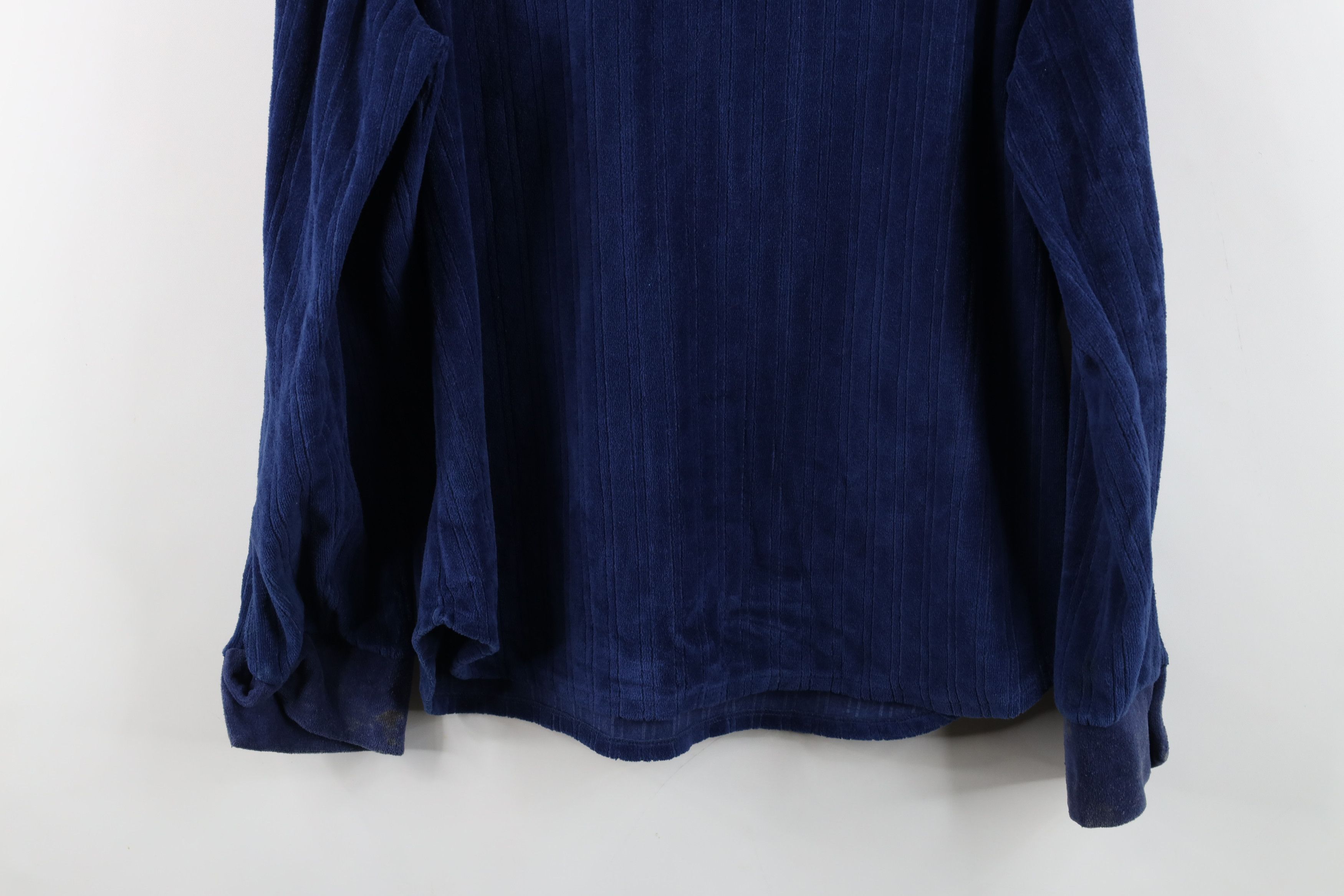 Vintage Vintage 70s Streetwear Ribbed Velour Commando Polo Blue Size US L / EU 52-54 / 3 - 16 Thumbnail