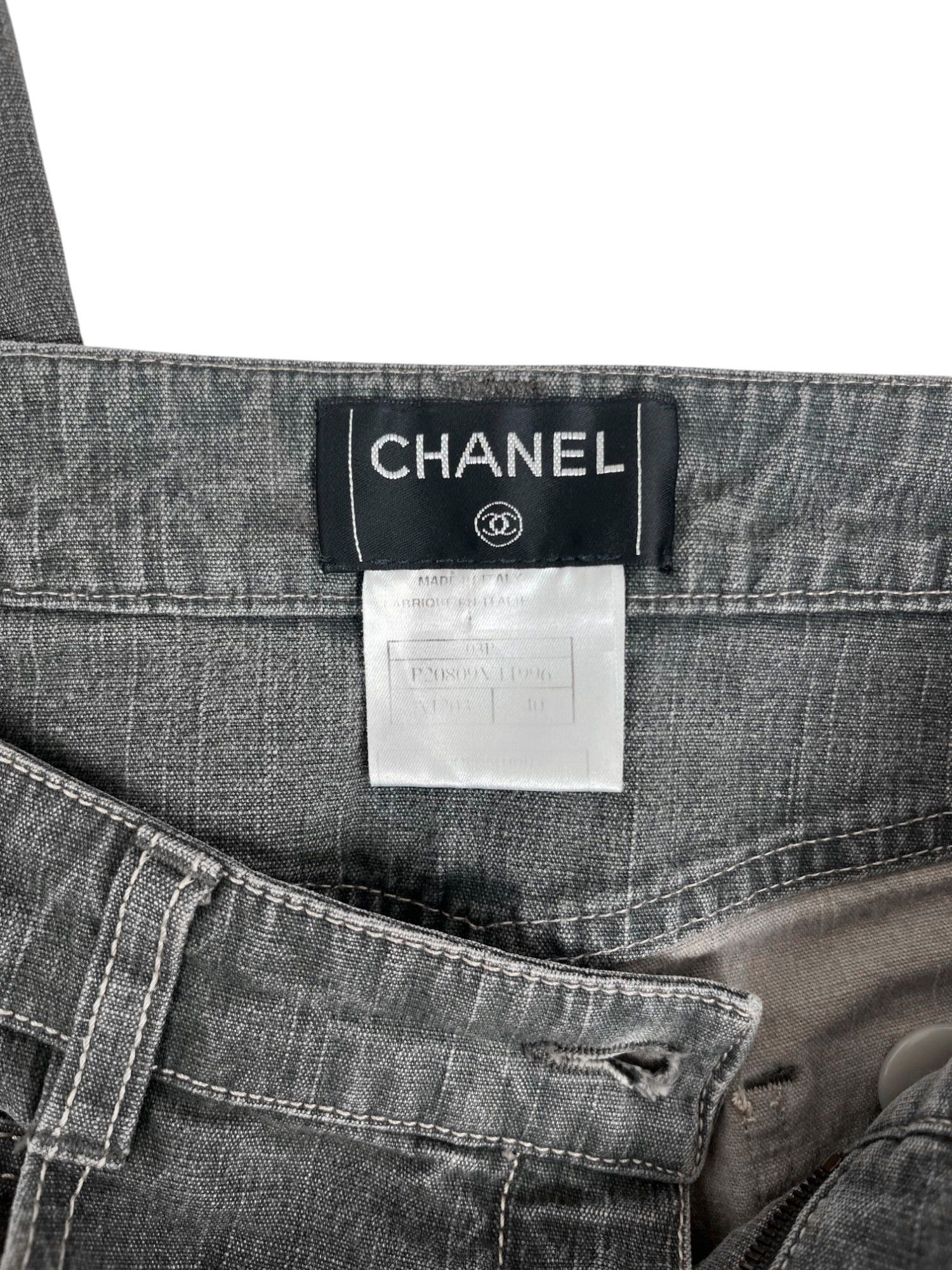 Chanel by Karl Lagerfield S/S 2003 Grey Bootcut Jeans Size 27" / US 4 / IT 40 - 9 Thumbnail