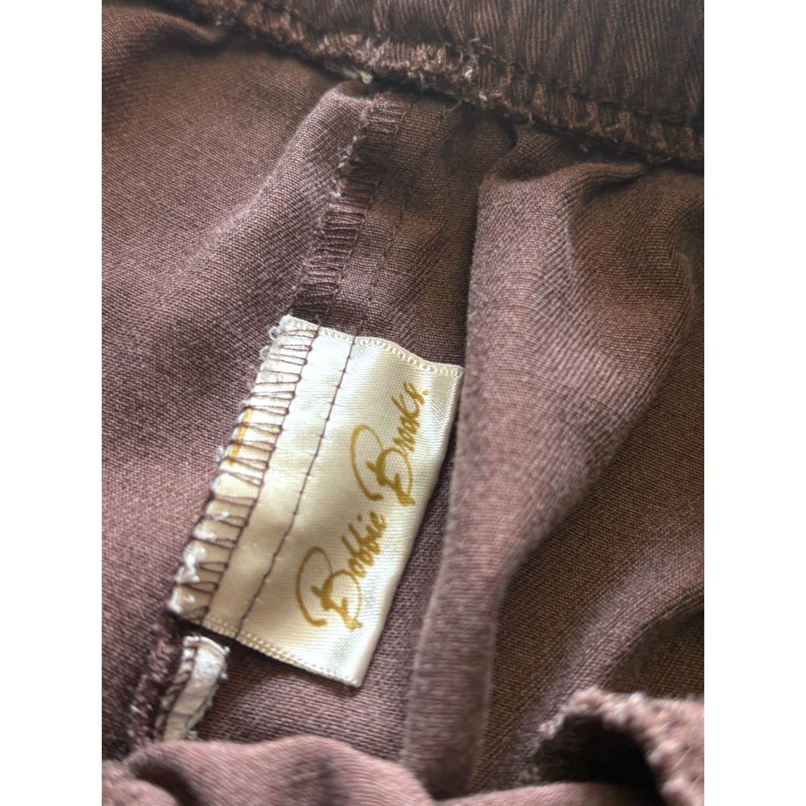 Vintage BOBBIE BROOKS Pants Womens 28 x 26 Brown Stretch Waist Jogger Elastic Waist Casual Two Pockets Womens 26 Inseam 26 in Brown Pants Size 26" / US 2 / IT 38 - 4 Thumbnail