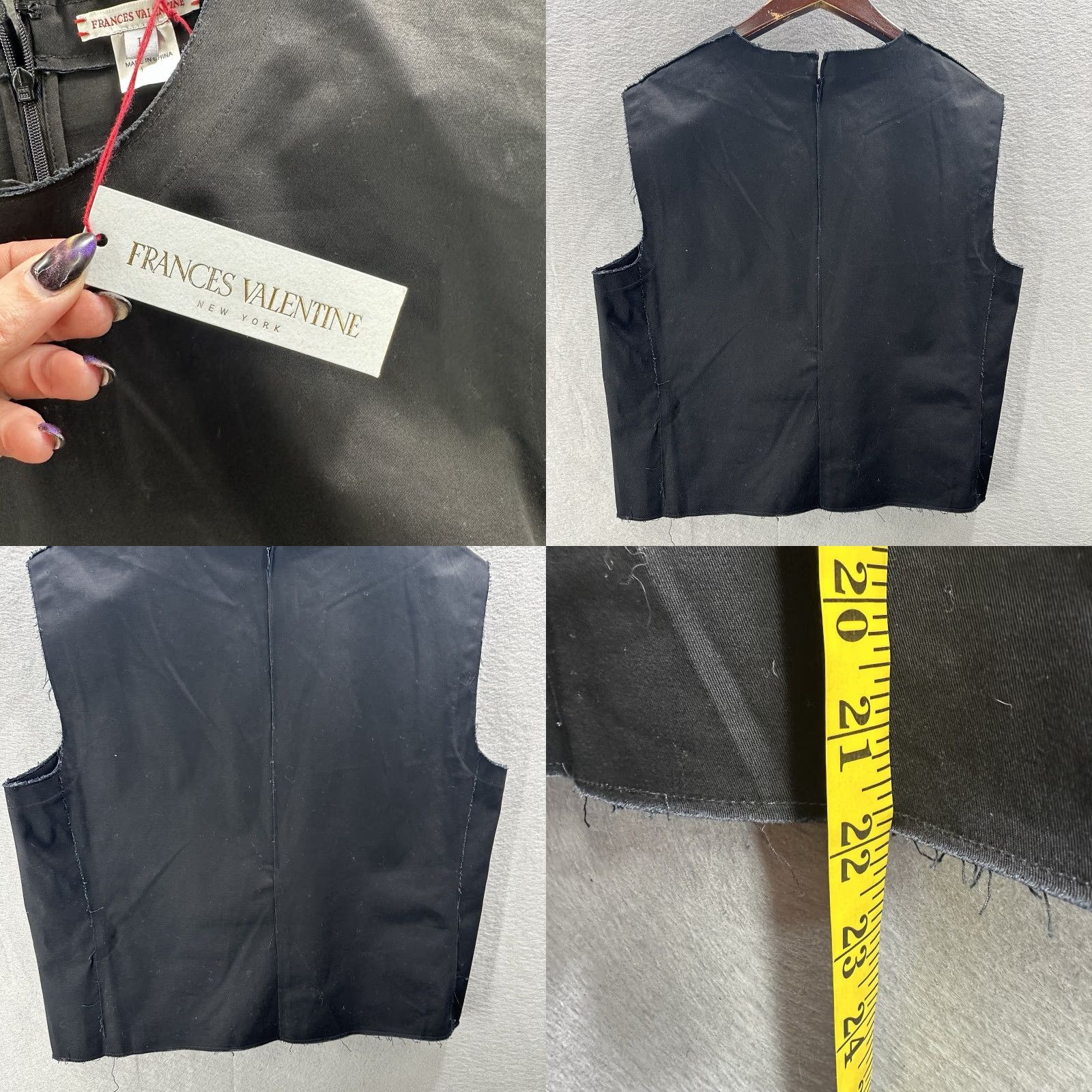Valentino Frances Valentine Top Women L Black Sleeveless Tank Cotton Twill Zip Zipper Round Neck Vintage No? Wait Size L / US 10 / IT 46 - 8 Thumbnail
