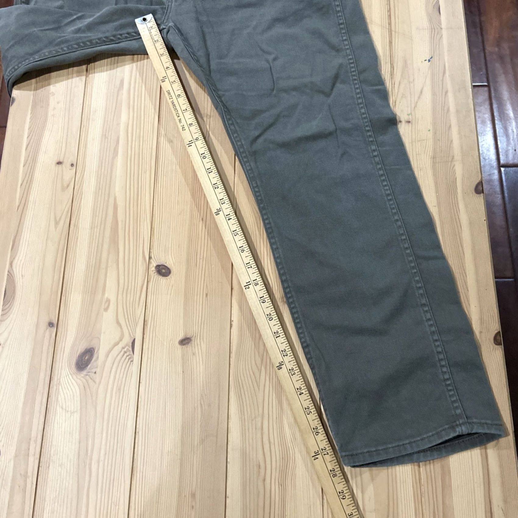 Levi's Levi's Womens 513 Jeans Bootcut 18M Green Denim 36x30 Slim Solid Cotton Spandex Denim Women Bootscut Pockets Modern Rise High Inseam 30 Womens Size 40" / US 18 - 5 Thumbnail