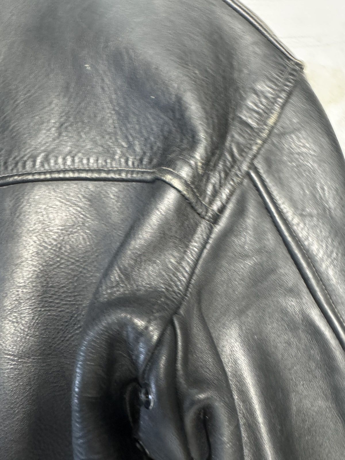 Vintage Rare 40's "Star Glove" Cal Crown Zips Leather Jacket 40 US Size US L / EU 52-54 / 3 - 5 Thumbnail