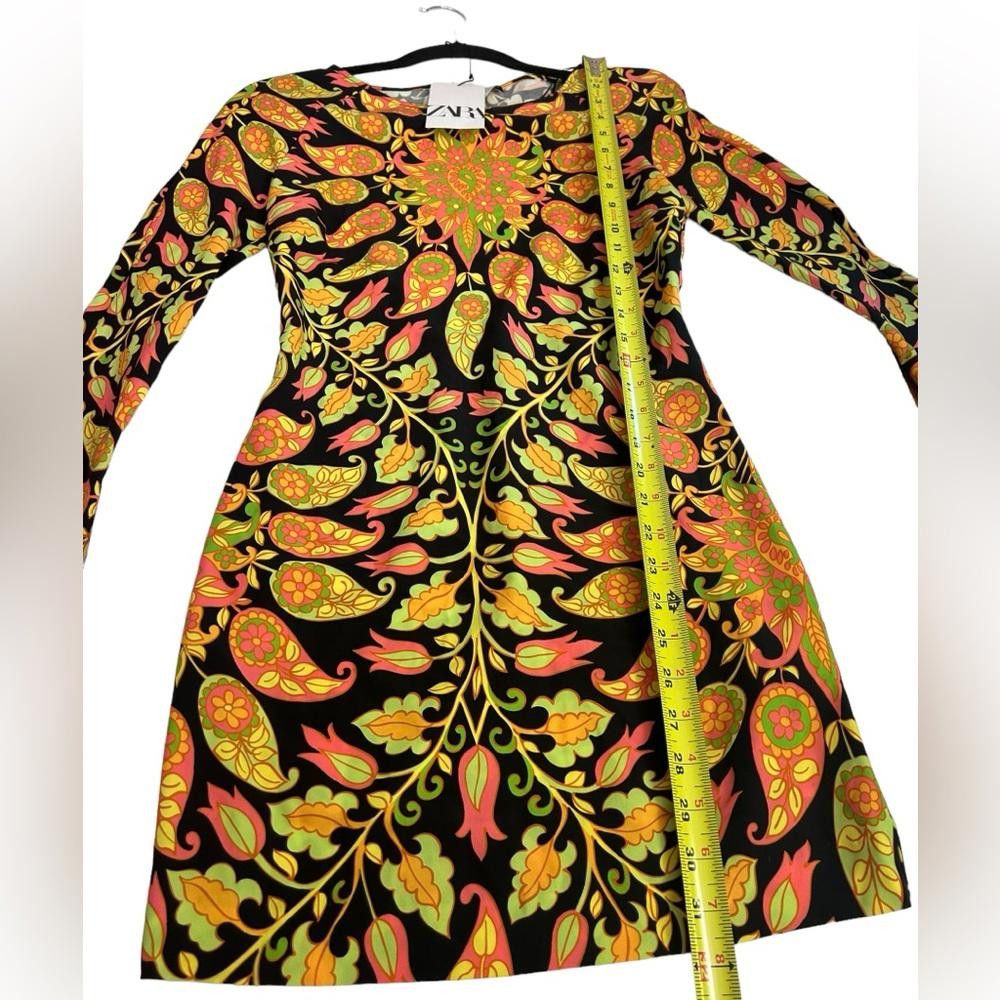 Zara Zara l NWOT Retro Paisley Long Sleeve Mini Dress XS Size XS / US 0-2 / IT 36-38 - 5 Thumbnail