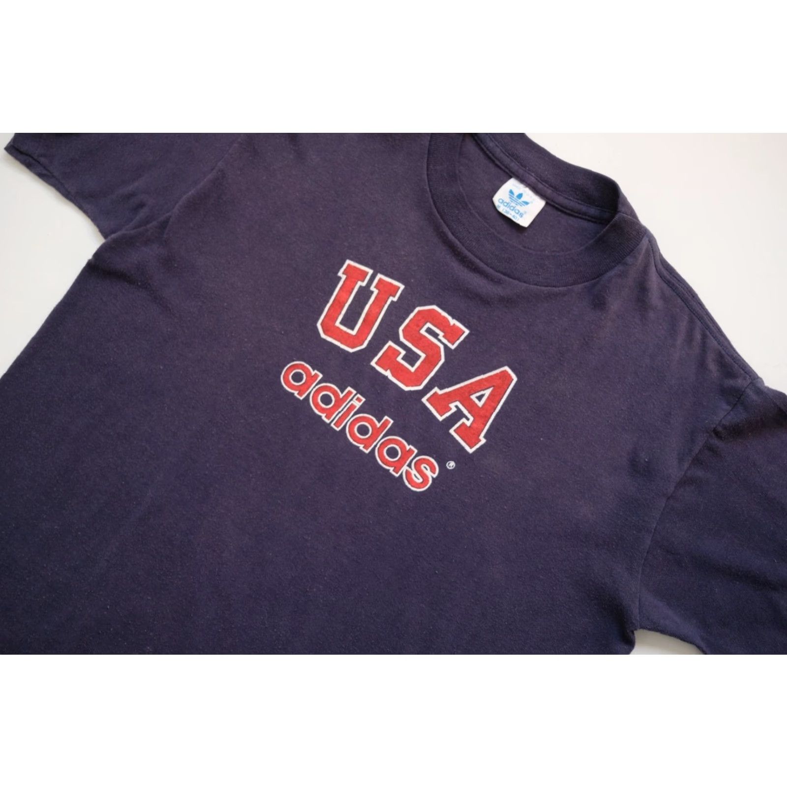Adidas VINTAGE adidas USA TEAM OLYMPIC T-Shirt Blue Graphic 80s Active USA Made Mens M Size Shirt Size US M / EU 48-50 / 2 - 5 Thumbnail