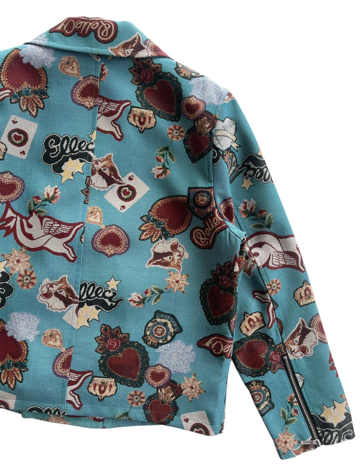 Japanese Brand Ellecy Printed Double Collar Biker Jacket Size US M / EU 48-50 / 2 - 9 Thumbnail