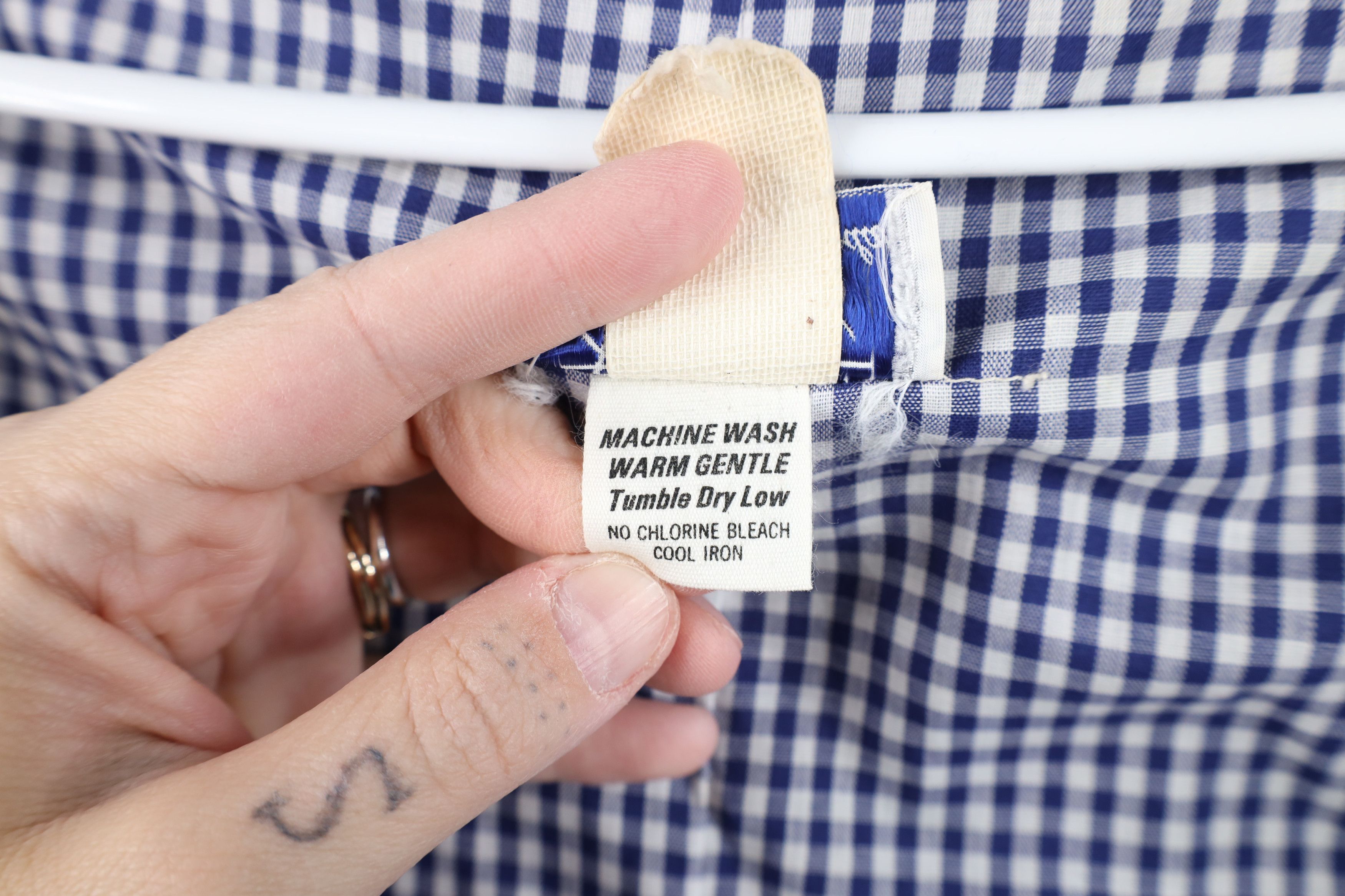 Vintage Vintage 50s Rockabilly Swing Coat Jacket Blue Plaid USA Size XL / US 12-14 / IT 48-50 - 12 Thumbnail