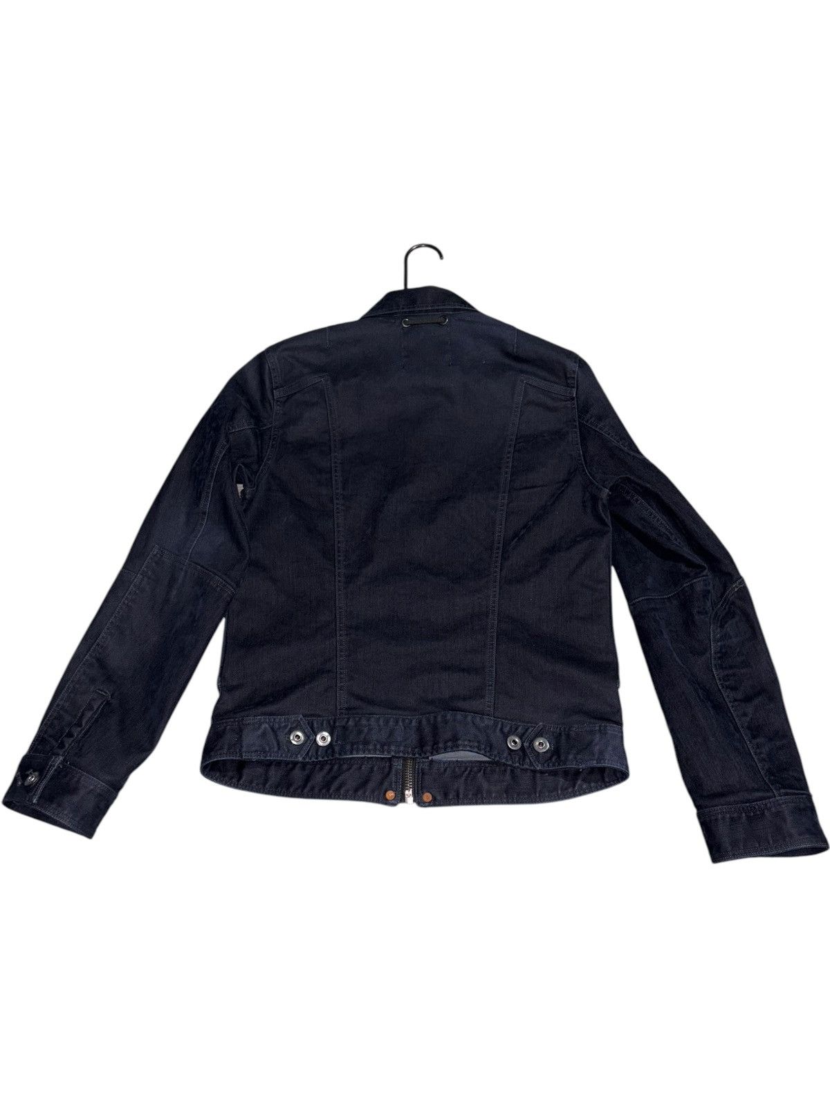 G-Star S Air Force Denim Jacket Blue Jean Dark Wash 5 Zip y2k vtg Size US S / EU 44-46 / 1 - 2 Thumbnail