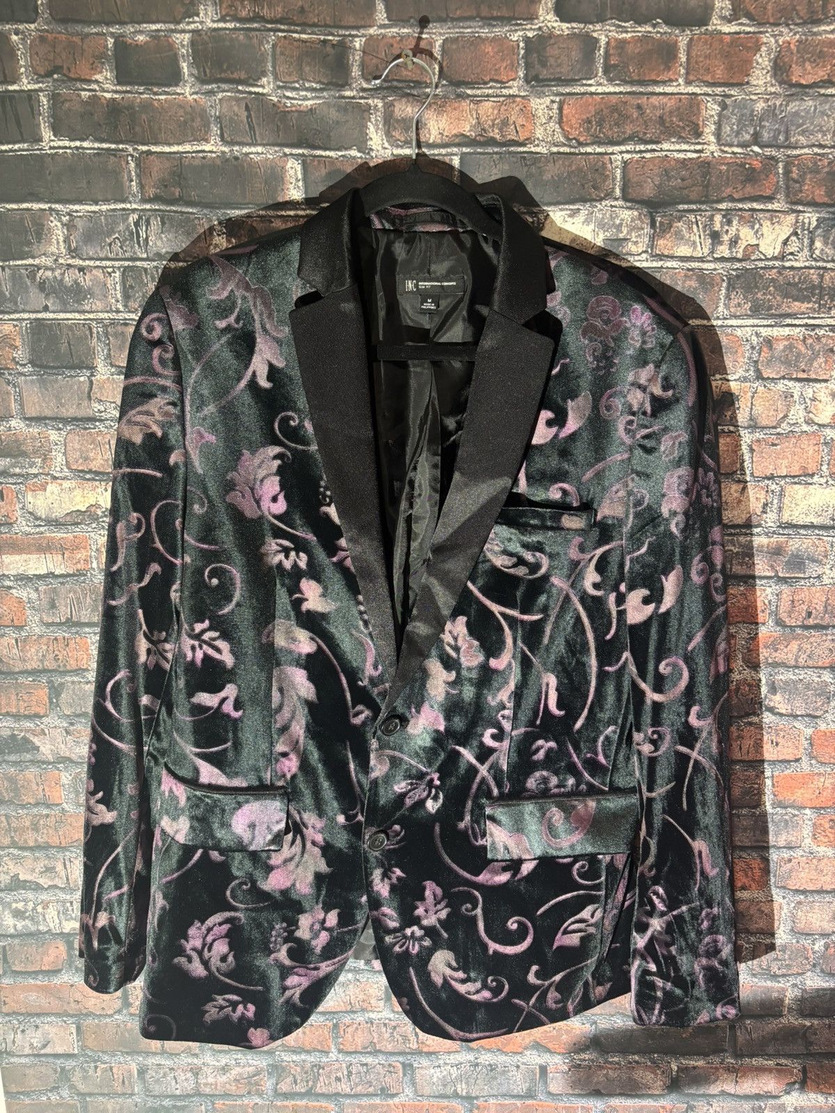 I.N.C INC International Concepts Velvet Floral Blazer Jacket 42R Size 38R - 1 Thumbnail