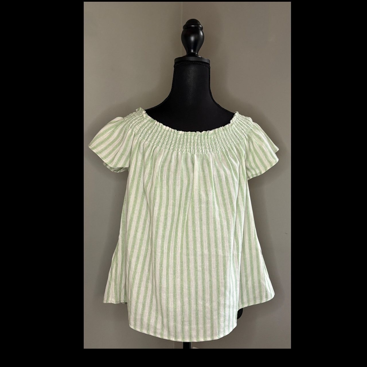 Anthropologie Anthropologie Striped Blouse - Green and White Size M / US 6-8 / IT 42-44 - 2 Thumbnail
