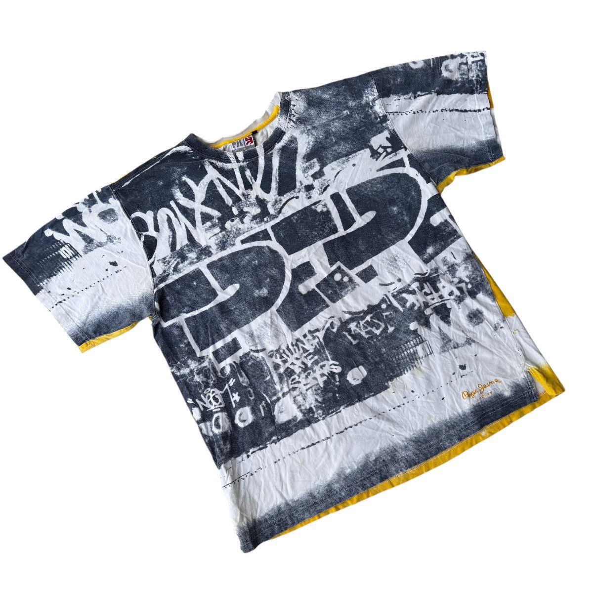 JNCO × Pepe Jeans × Vintage CRAZY Pepe Jeans Y2K AOP Grafitti Tee Shirt 2XL Jnco Ecko Size US XXL / EU 58 / 5 - 12 Thumbnail