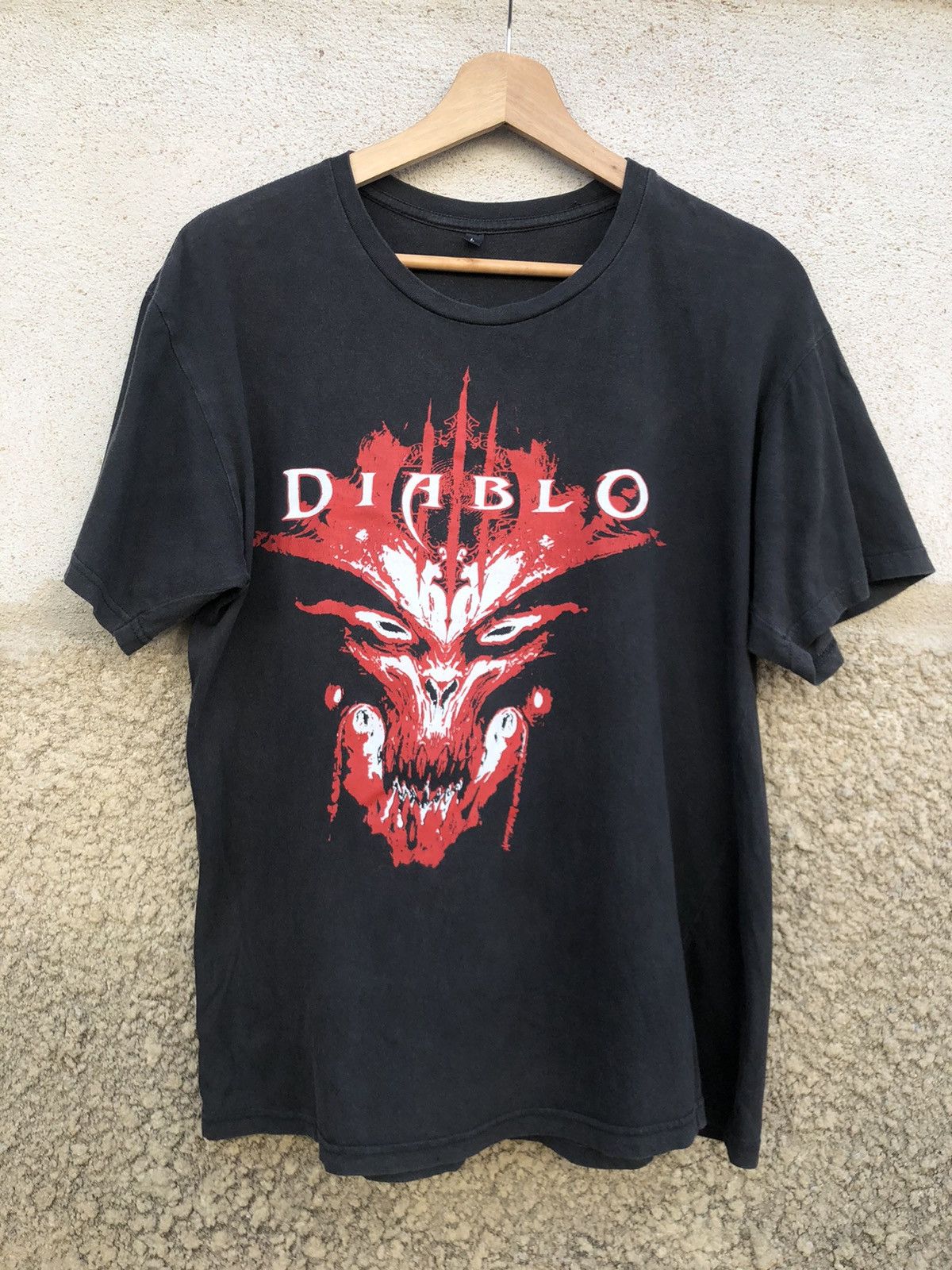 image of Exclusive Game x Playstation Vintage Diablo Blizzard Entertainment Promo Tshirt in Faded Black (Siz