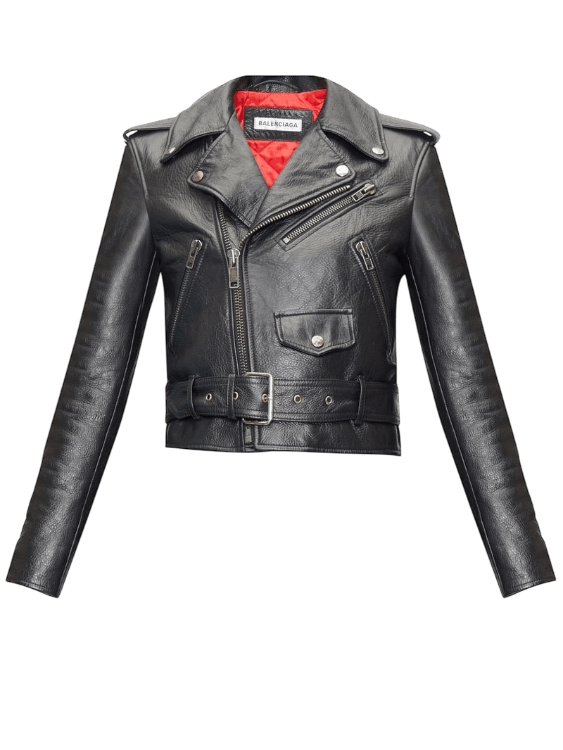 Balenciaga Balenciaga Grained Leather Cropped Biker Jacket Size XS / US 0-2 / IT 36-38 - 1 Thumbnail