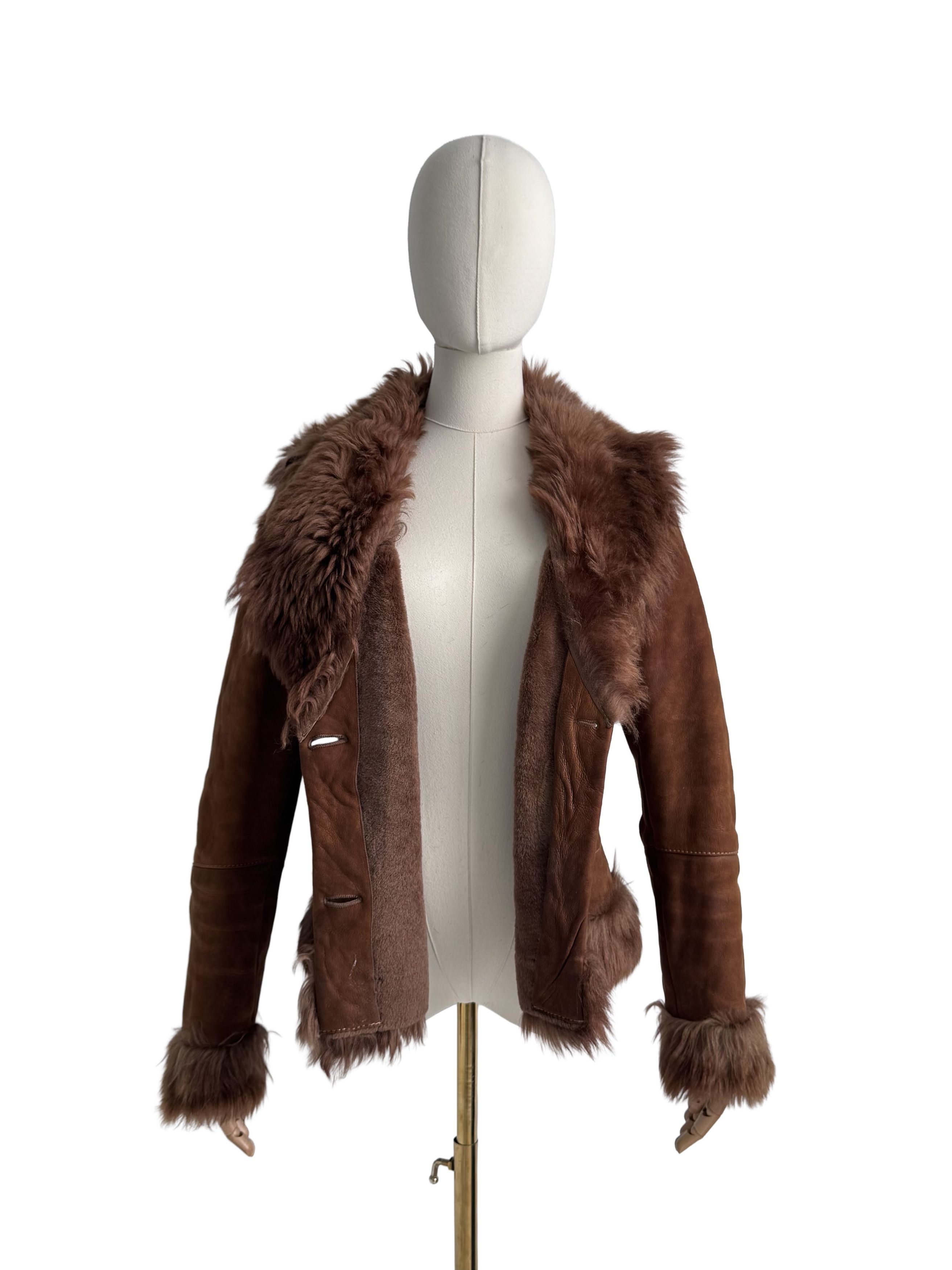 Vintage Vintage Real Shearling Cropped Jacket Size S / US 4 / IT 40 - 3 Thumbnail