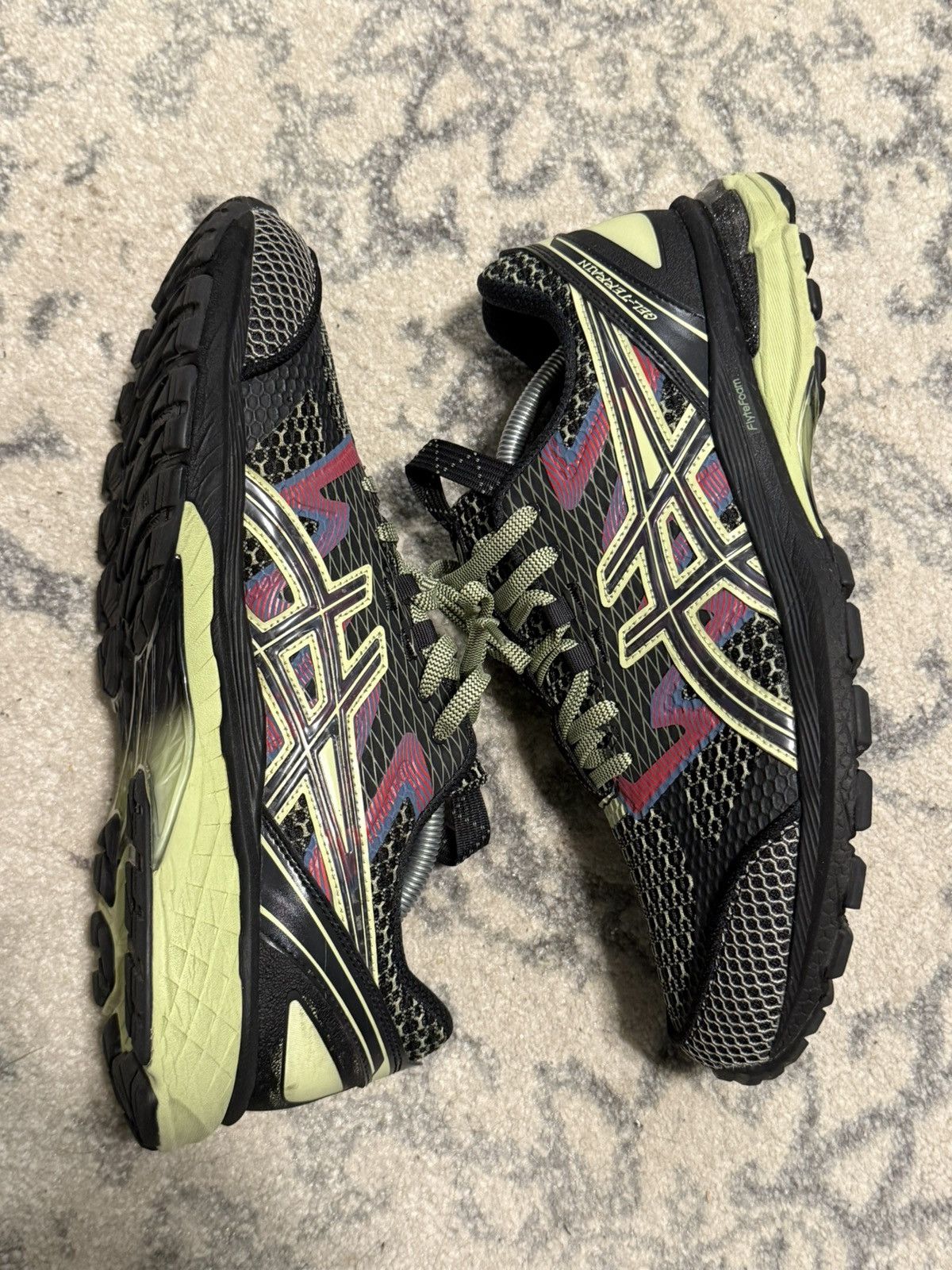 Asics × Kiko Kostadinov Asics x Kiko US4-S Gel Terrain black neon lime Size US 10.5 / EU 43-44 - 4 Thumbnail