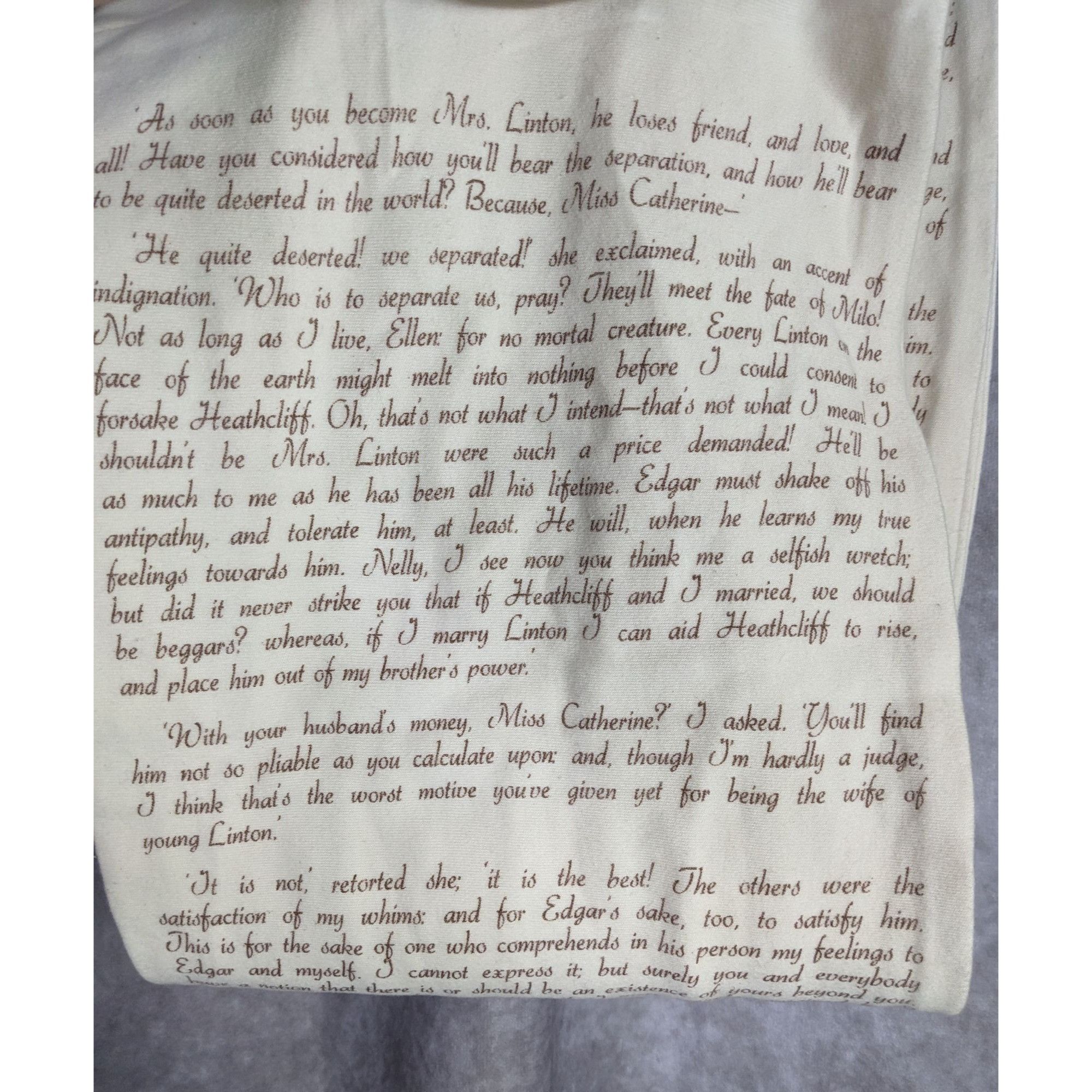Other Wuthering Heights Literary Infinity Scarf Beige & Brown Text Size ONE SIZE - 12 Thumbnail