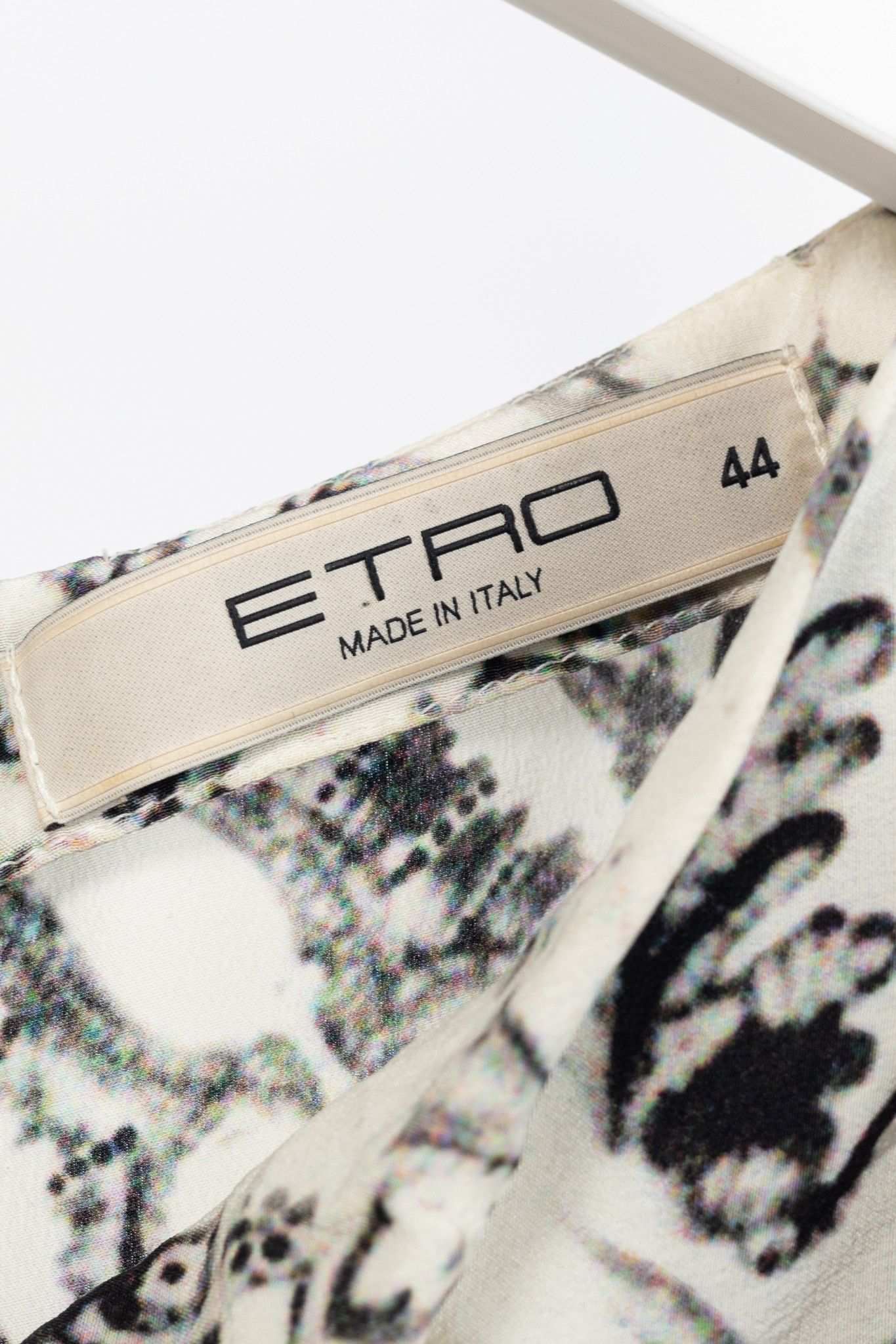 Etro Etro White & Black Ombre Paisley Silk-Crepe Dress Size M / US 6-8 / IT 42-44 - 4 Thumbnail