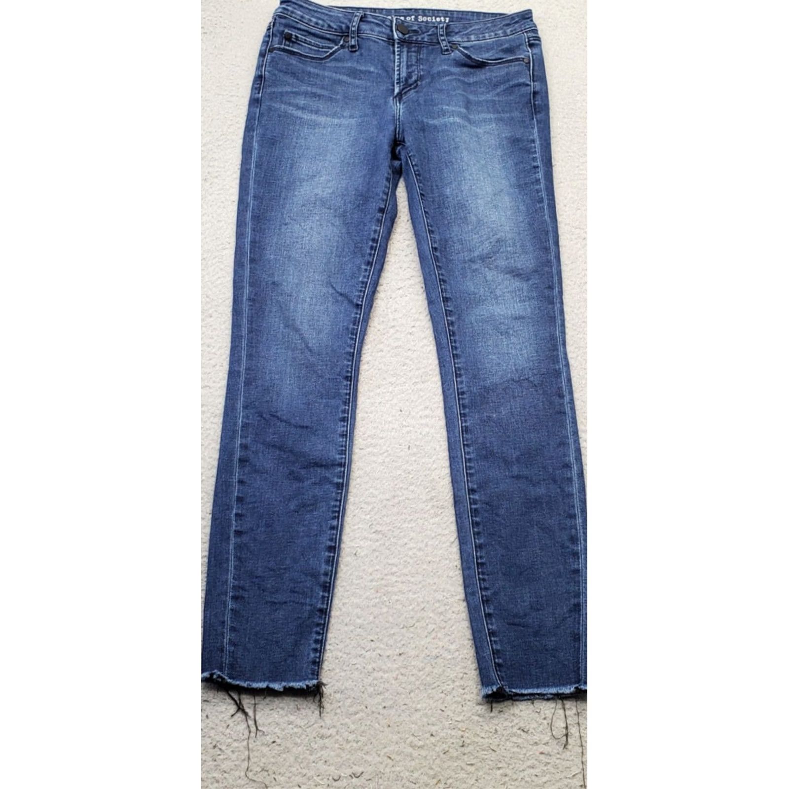 Vintage Articles of Society Jeans Womens 27 Blue Denim Frayed Hem Stretch Skinny Regular 5-Pocket Denim Blue 90s Outdoor Mens Womens Girls Boys Size 27" / US 4 / IT 40 - 2 Thumbnail