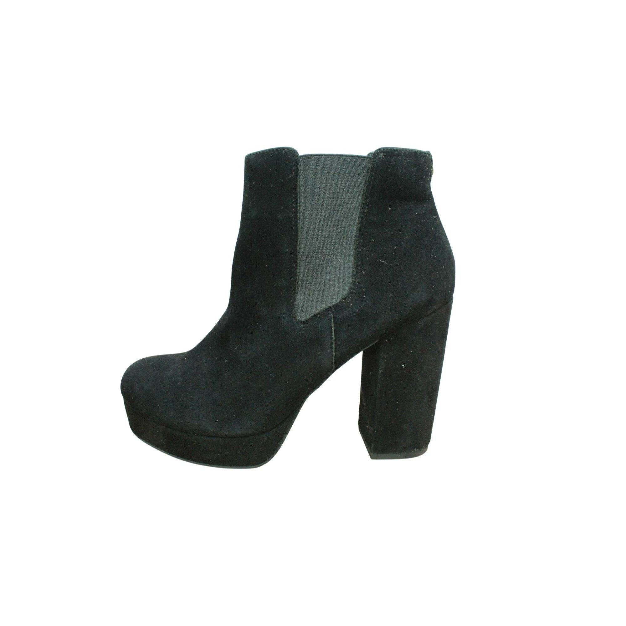 Kurt Geiger Kurt Geiger Black Suede Chelsea Platform Heel Boots Size US 7.5 / IT 37.5 - 1 Thumbnail
