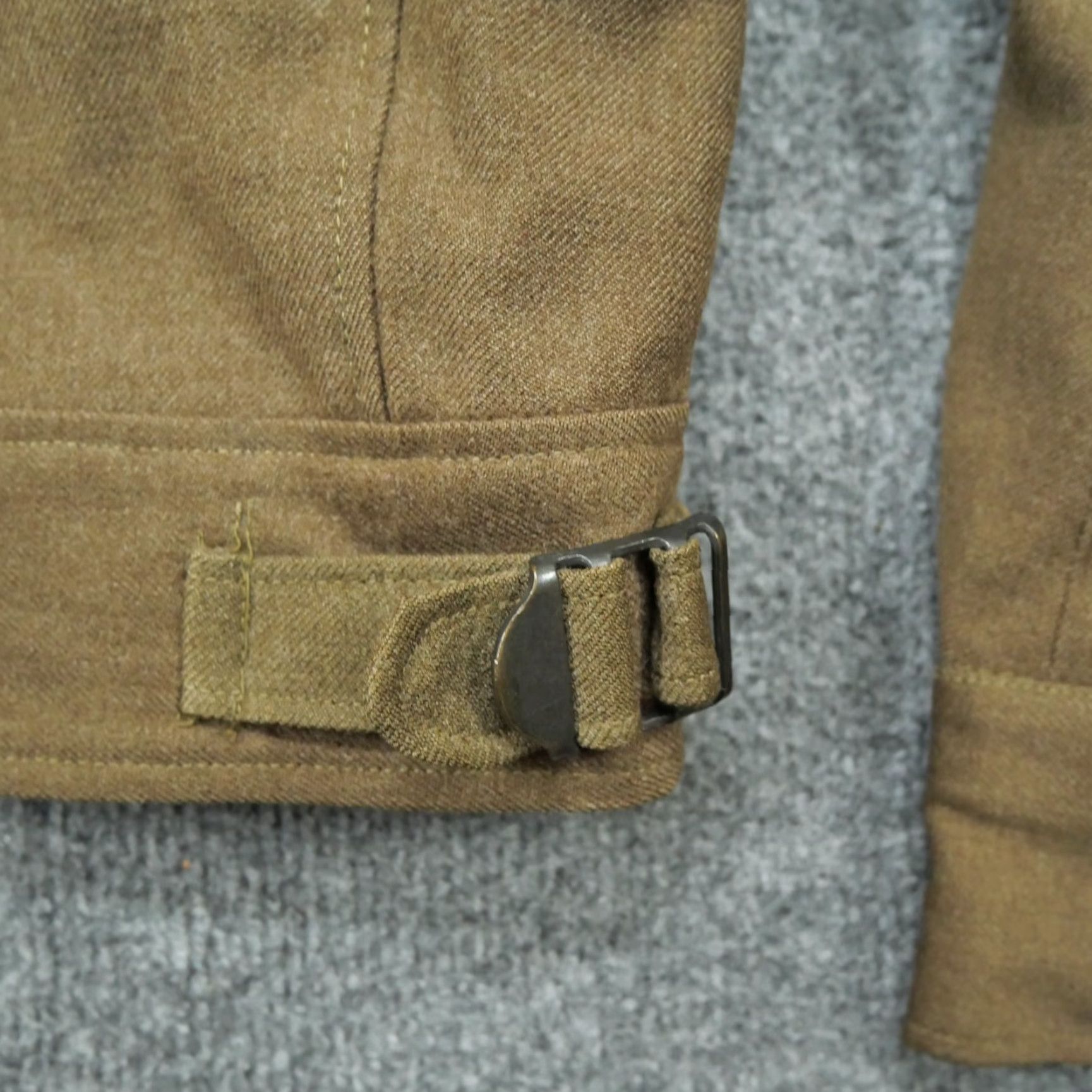 Vintage VINTAGE Franklin Clothes Jacket Mens 36 Wool Army Bomber Blue Green Brown 40s - Zip Pockets Collared Solid Army Theme 1940s Mens Jacket Size US XXS / EU 40 - 7 Thumbnail