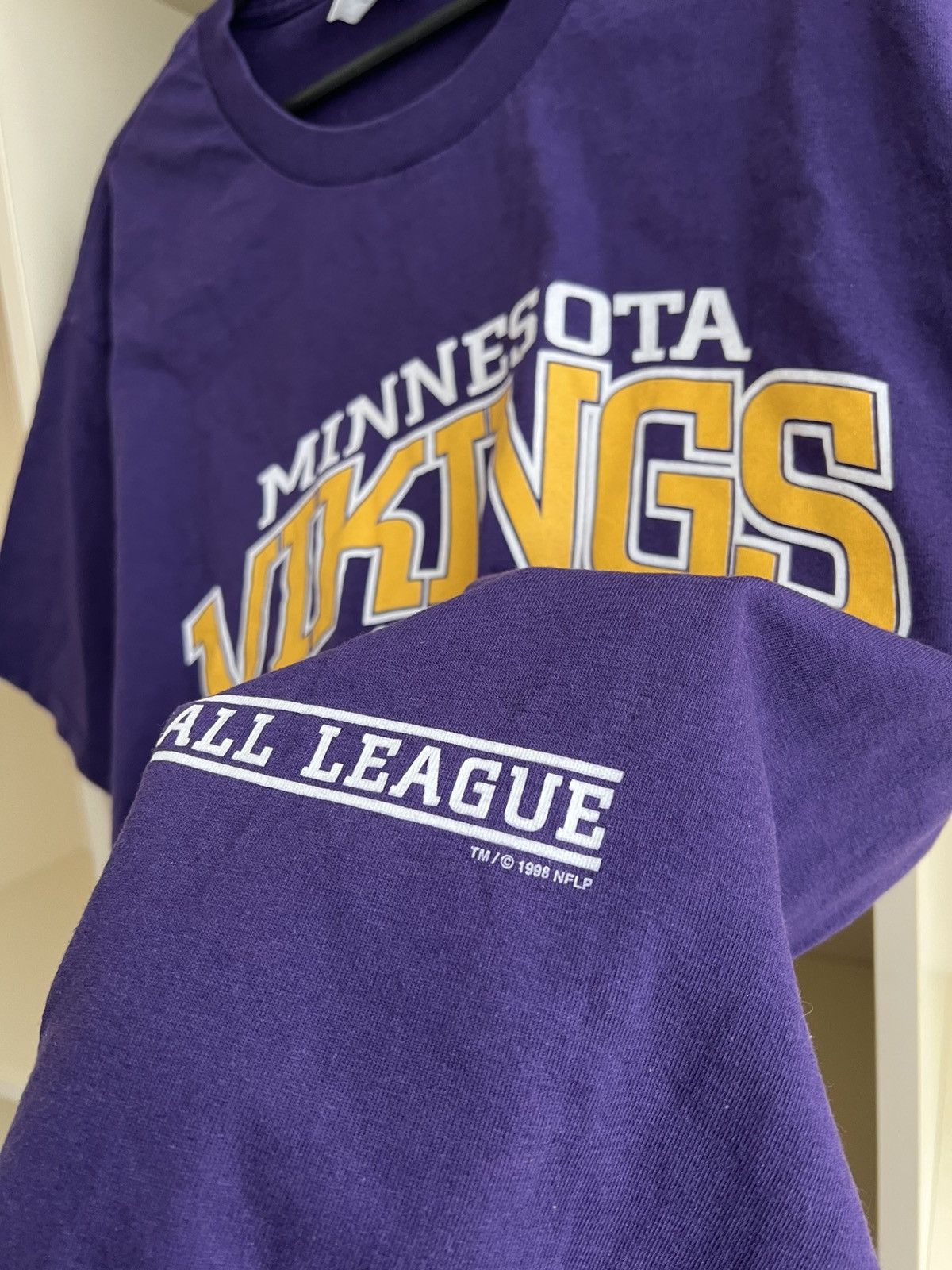 NFL Vintage 1998 Lee Sport Minnesota Vikings NFL T-Shirt Nutmeg Size US L / EU 52-54 / 3 - 6 Thumbnail