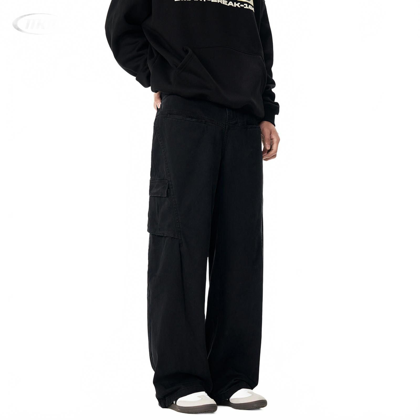 Japanese Brand Olive Green and Black Wide Leg Cargo Pants, Loose Fit Size US 30 / EU 46 - 4 Thumbnail