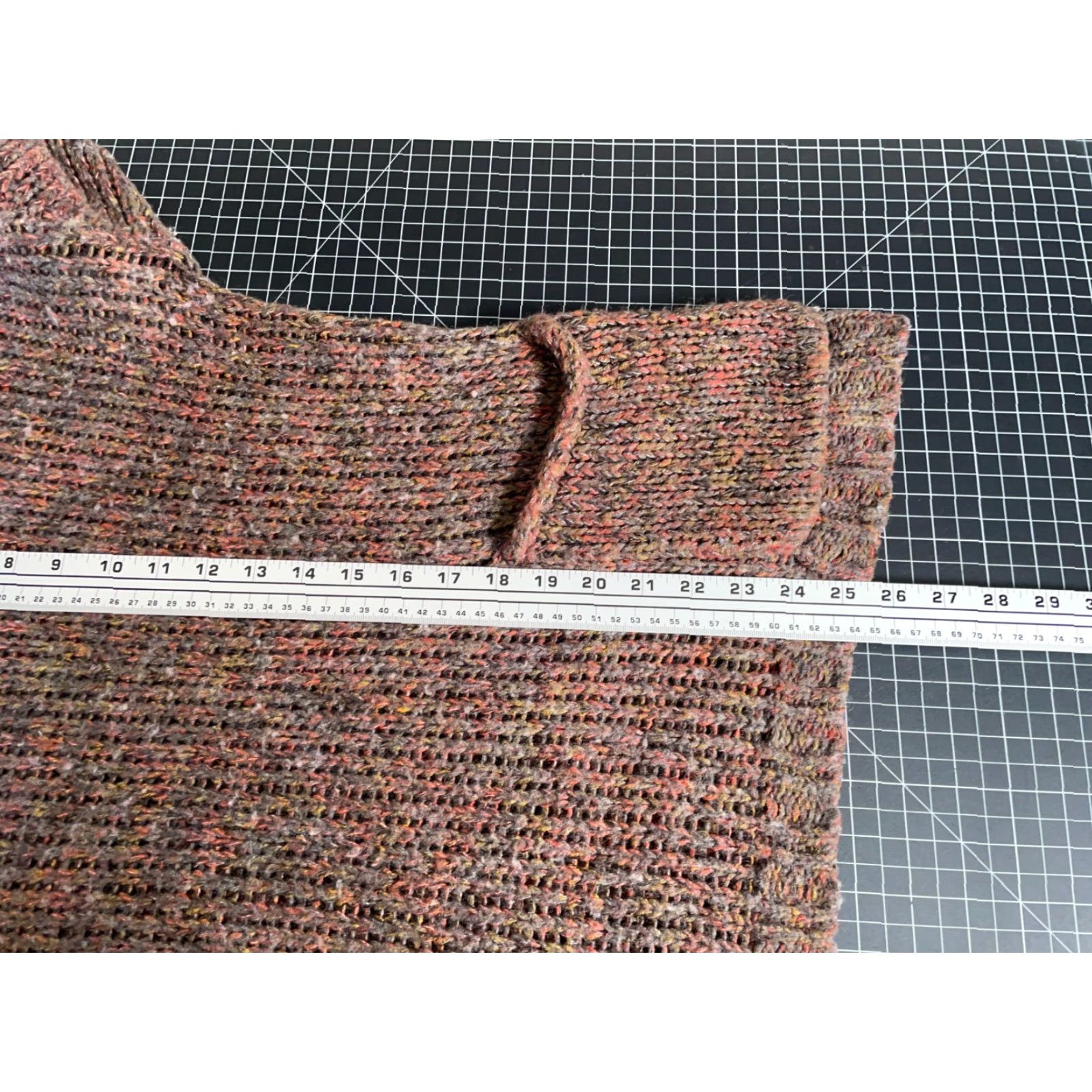 Vintage Wool Mohair Blend Sweater Women's Large Brown Open Knit Pullover Hand Pockets Size L / US 10 / IT 46 - 6 Thumbnail